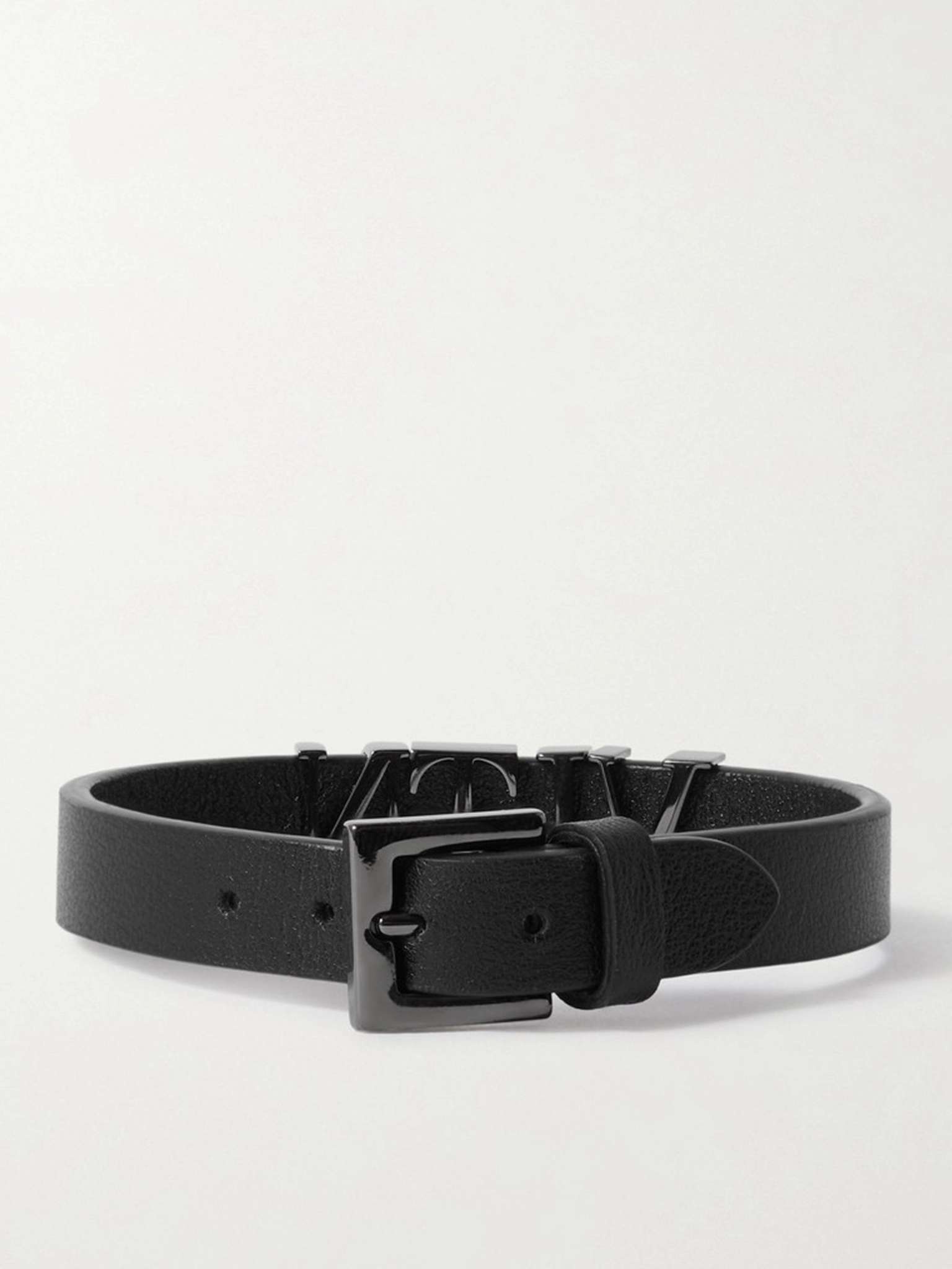 Valentino Garavani Ruthenium and Leather Bracelet - 3