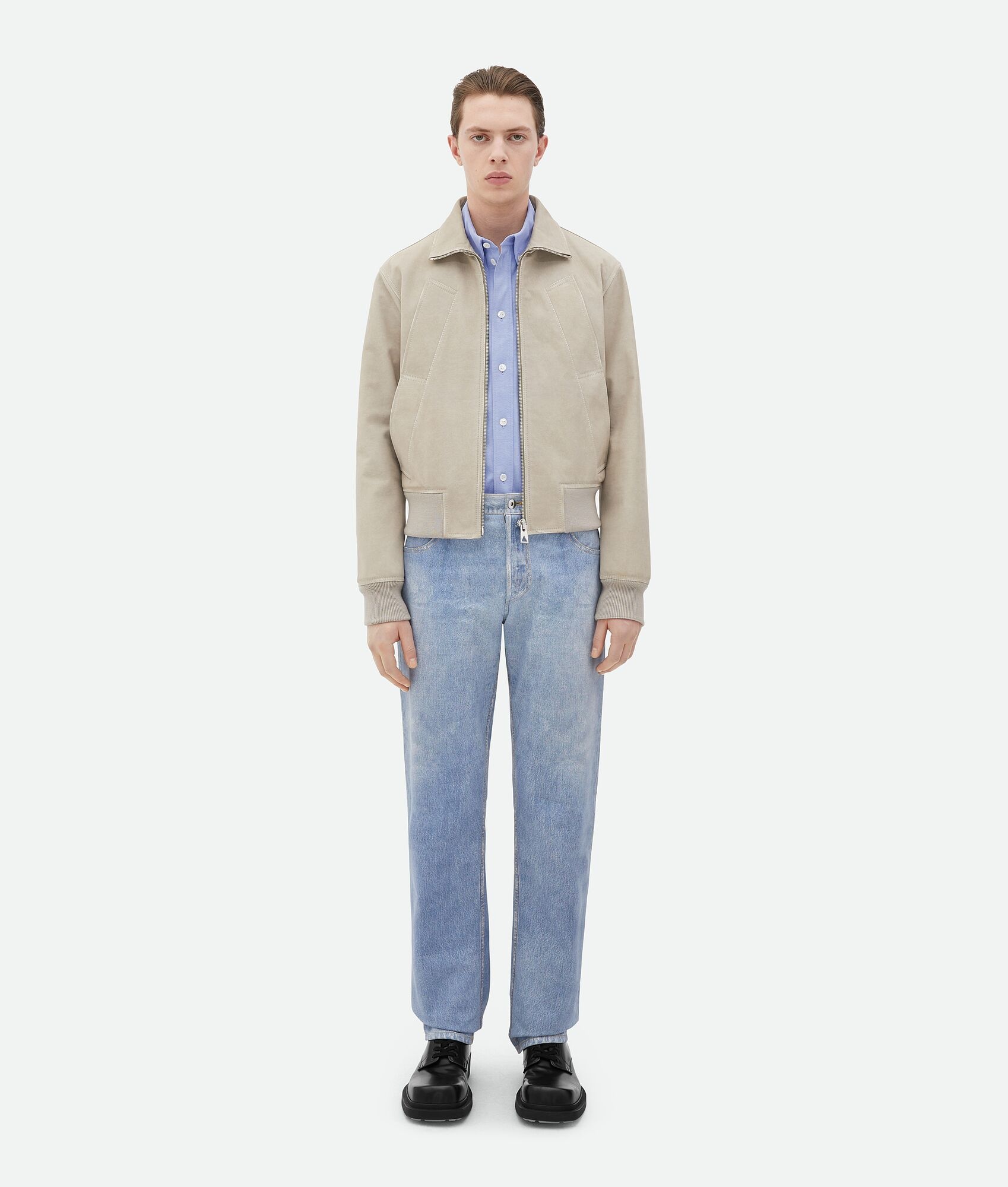 Printed Leather Oxford Shirt - 4