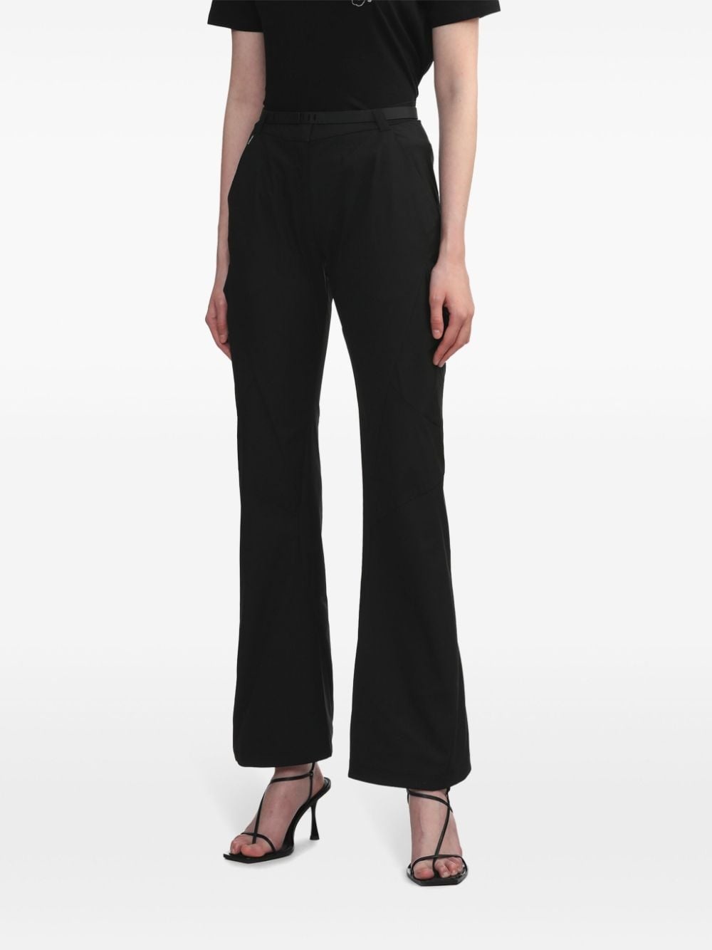 belted flared trousers - 3