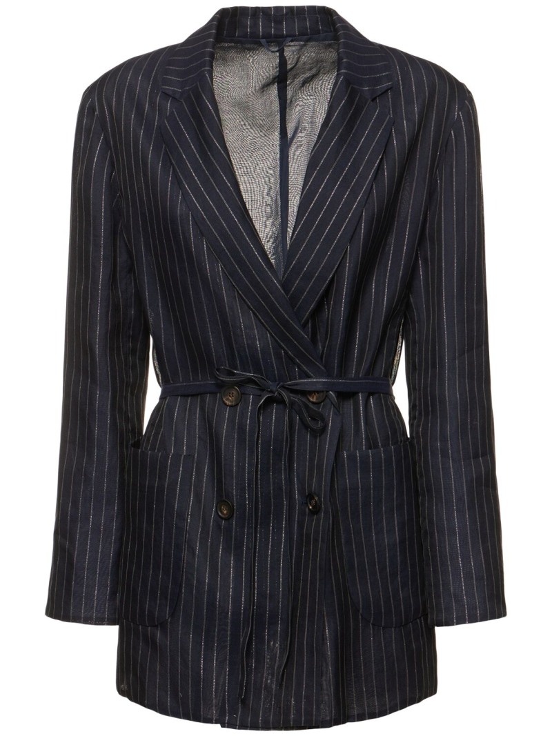 Pinstripe cotton blend jacket - 1