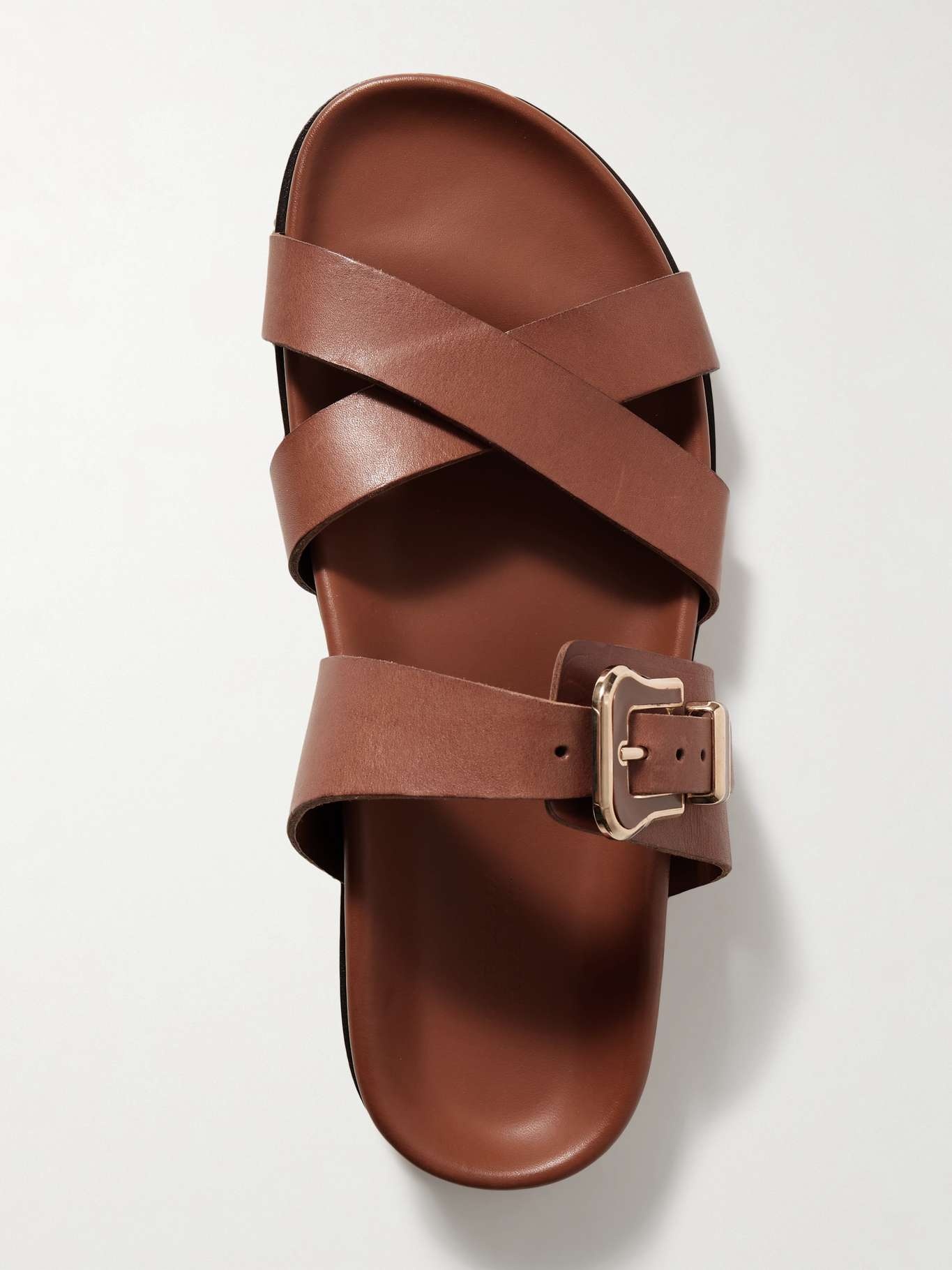 Circe leather slides Tan - 5