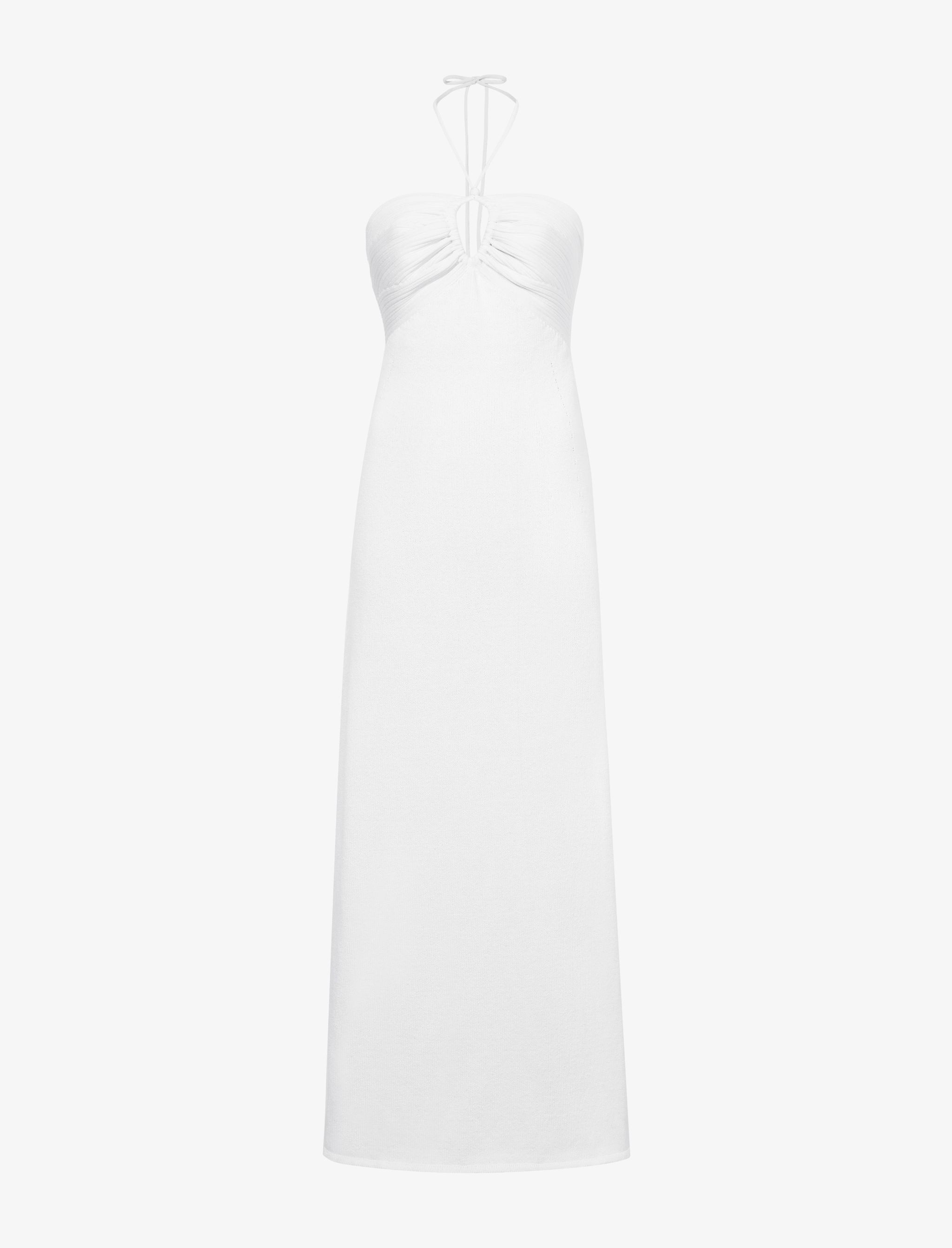 Textured Knit Halter Dress - 1