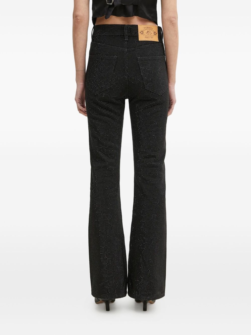 crystal-embellished flared jeans - 3