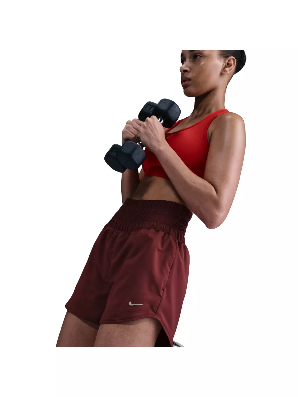 Women's One Dri-FIT ULtra High-Waisted 3" Brief-Lined Shorts - Red - 5