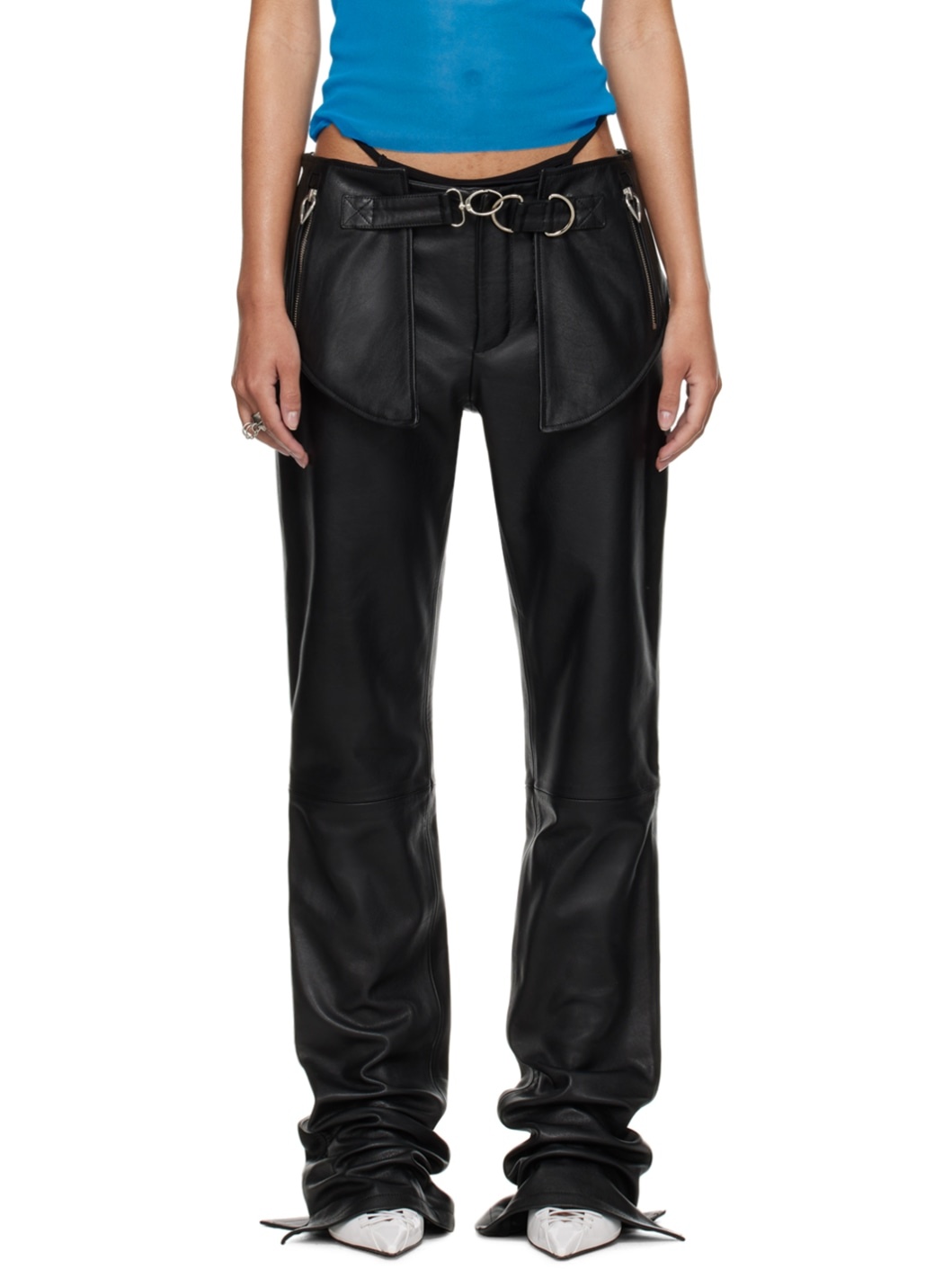 Black Shayne Oliver Edition Leather Pants - 1