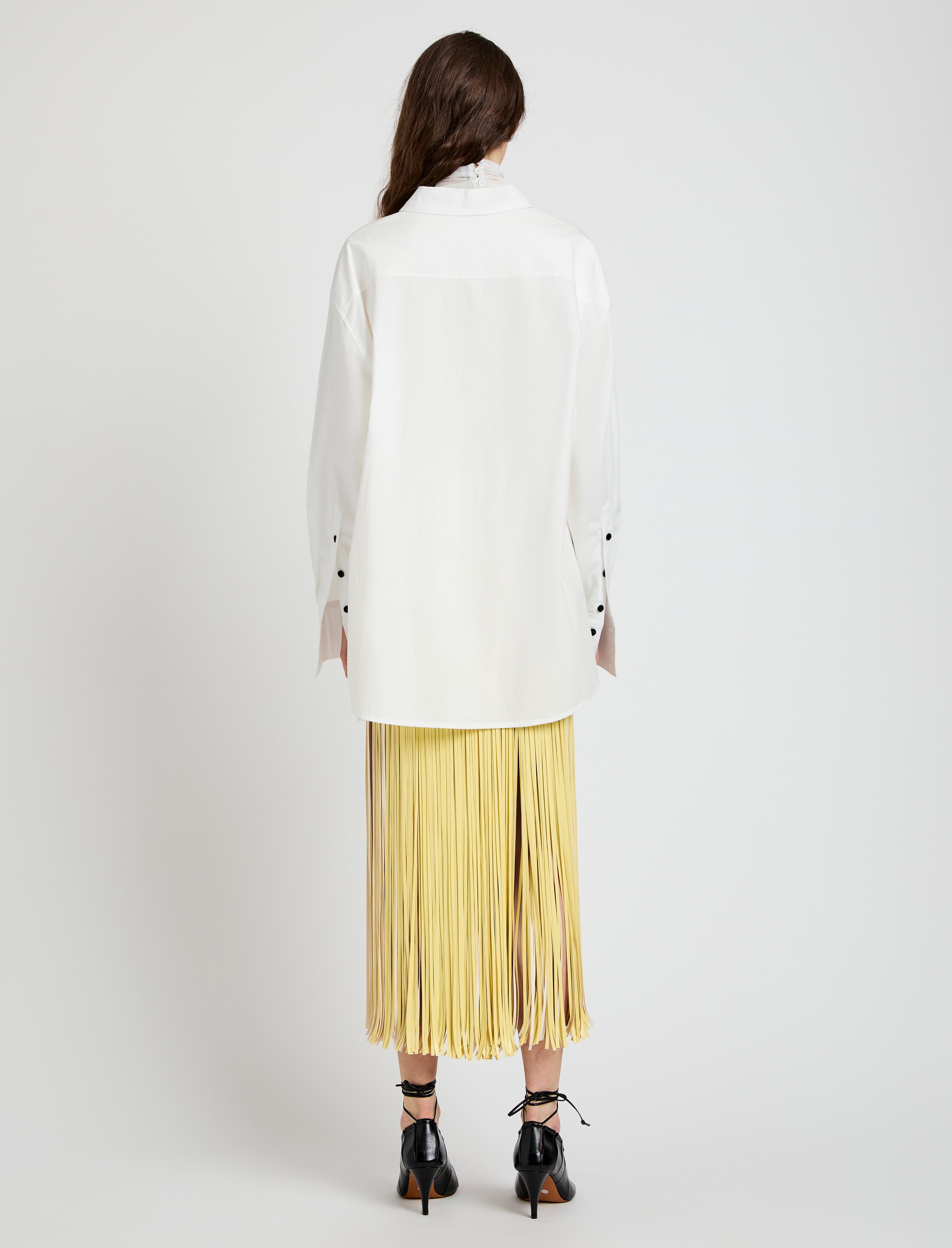 Veda Skirt in Faux Leather Fringe - 4