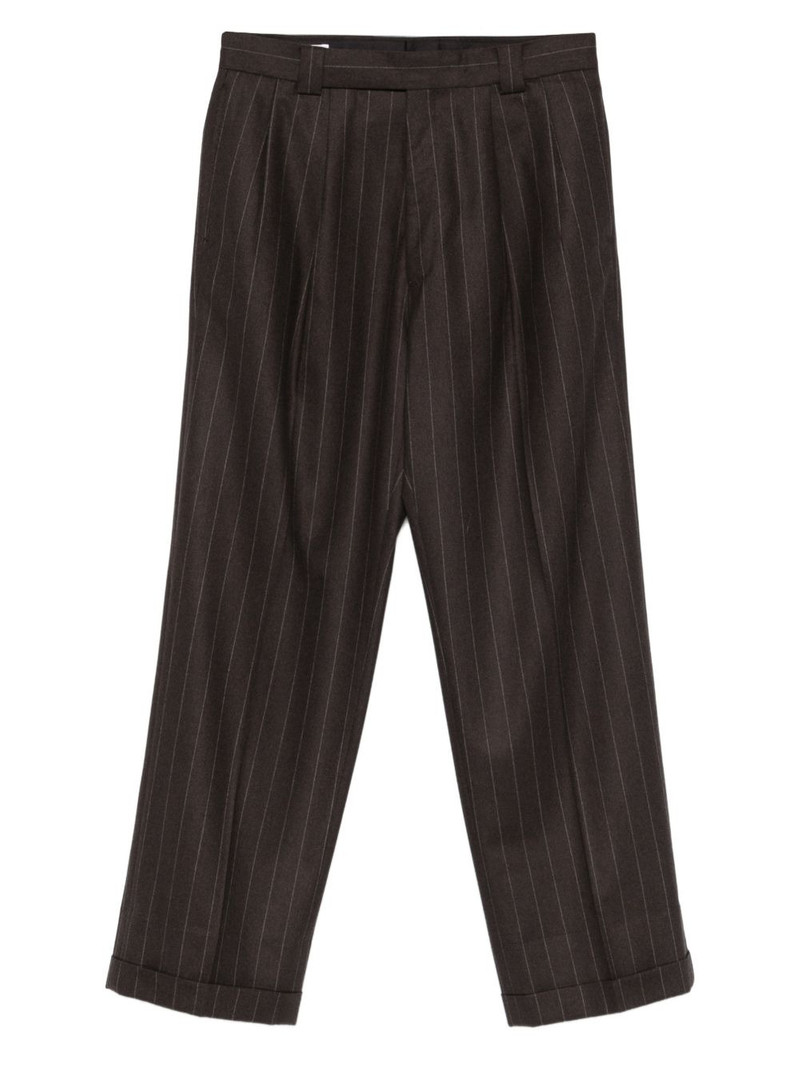 2Pleats pinstripe-cuffed trousers 1