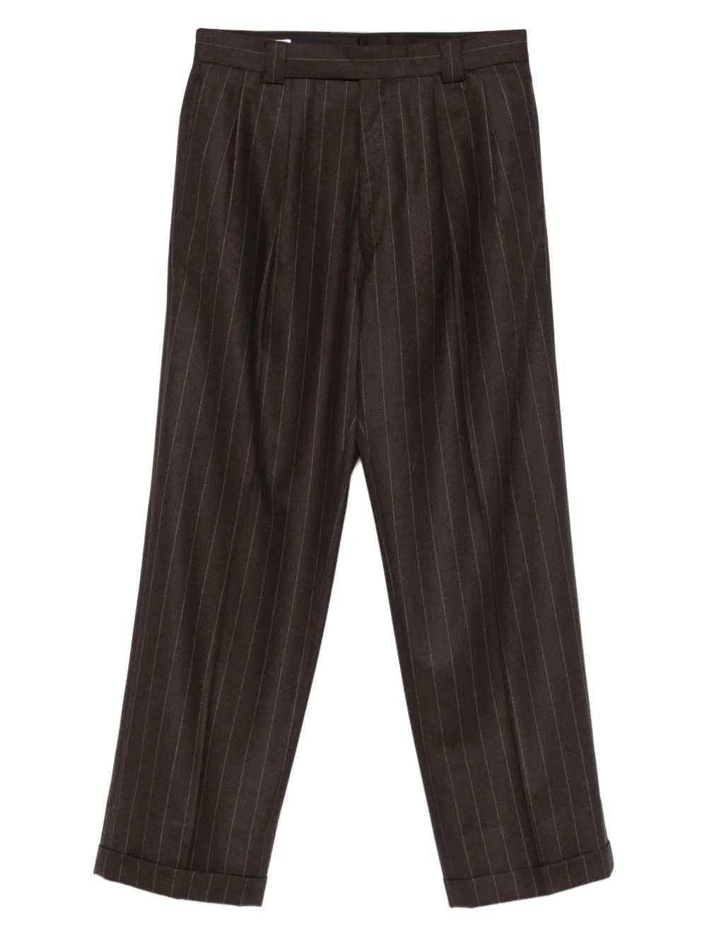 2Pleats pinstripe-cuffed trousers - 1
