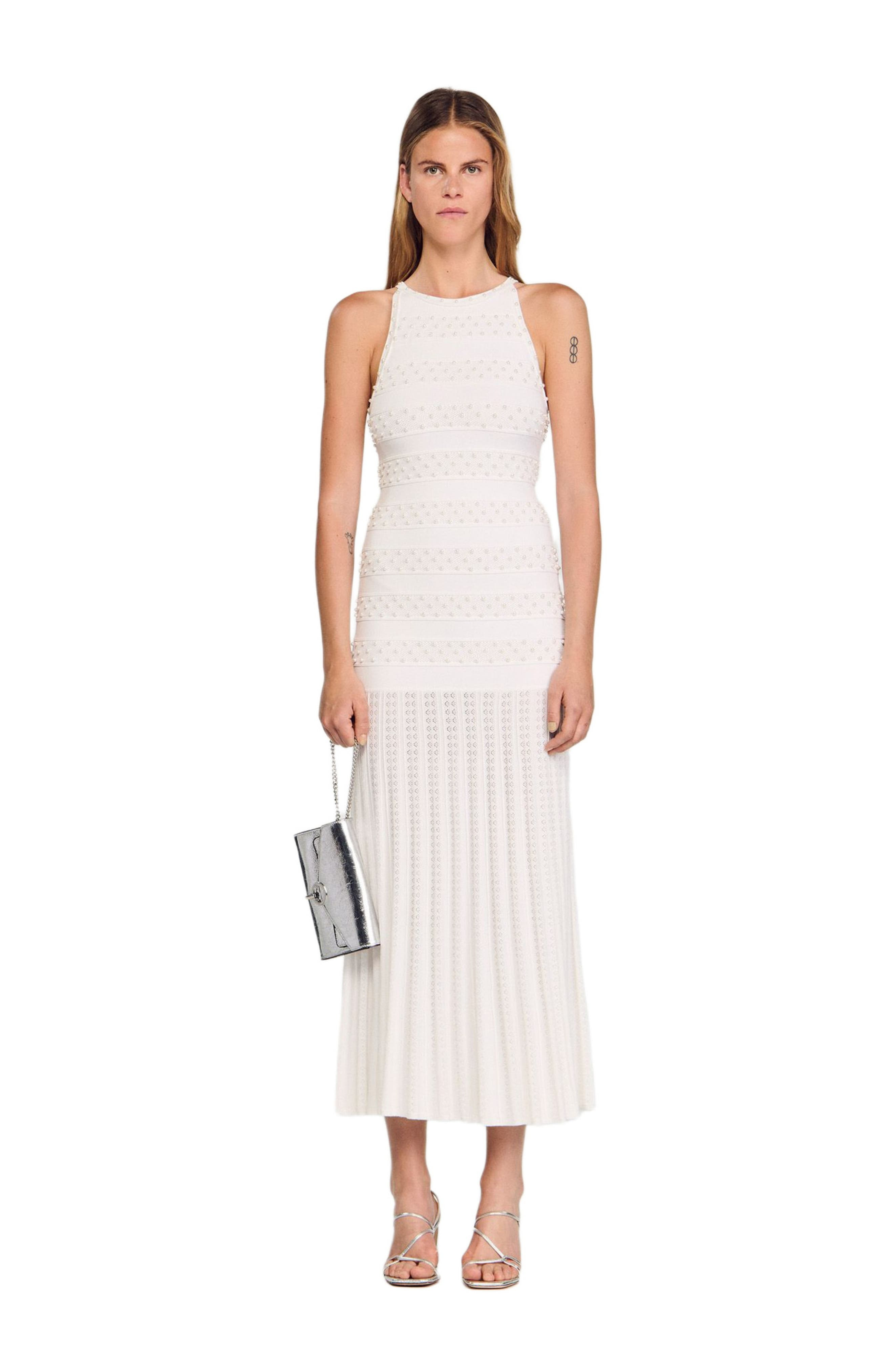 SANDRO Beaded dress in Ecru at Nordstrom - 6