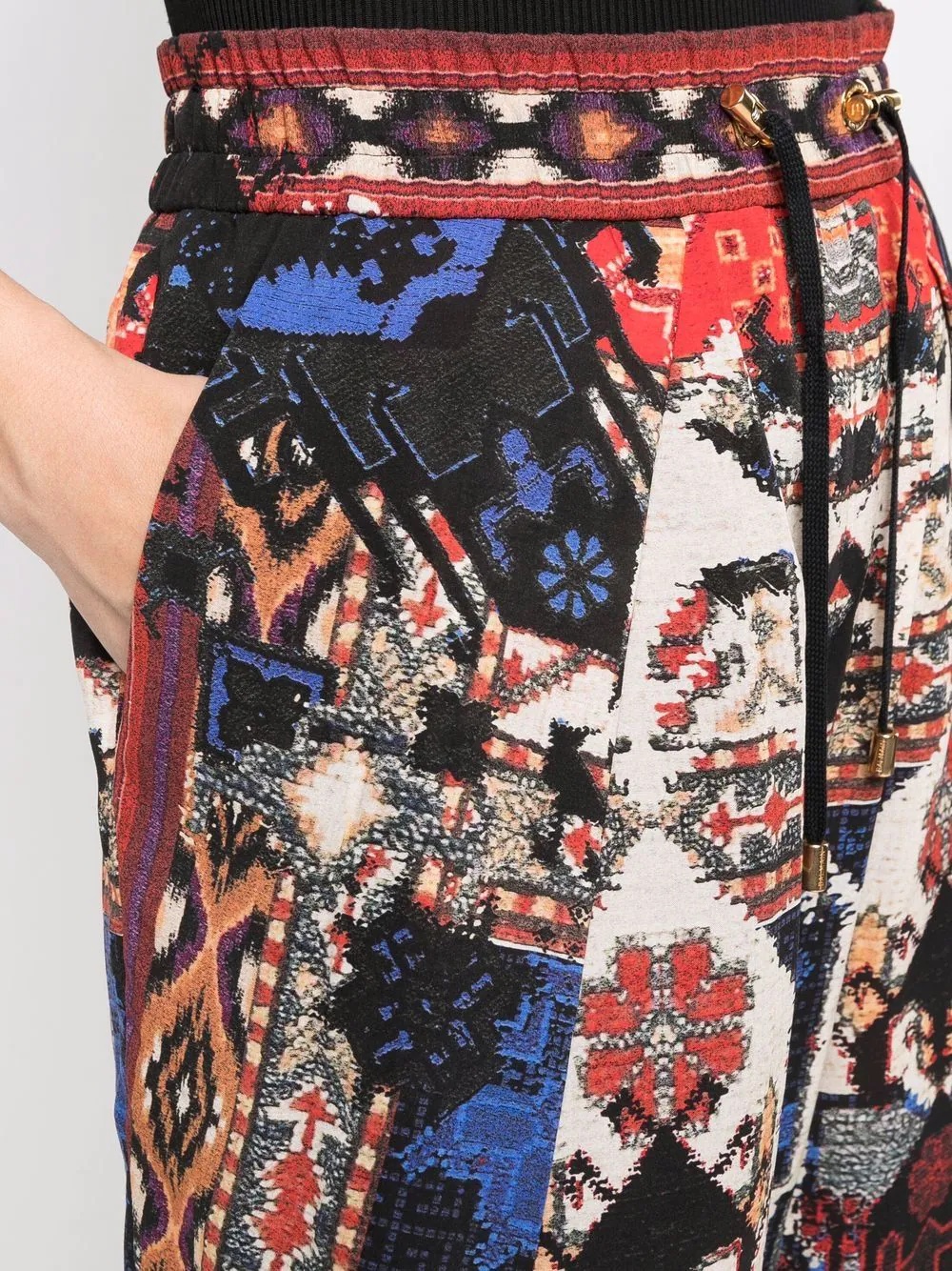 abstract pattern-print cropped trousers - 5