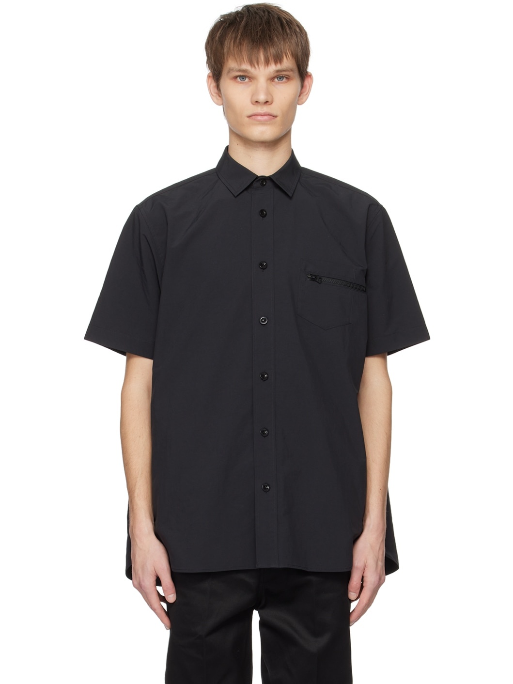 Black Expansion Panel Shirt - 1