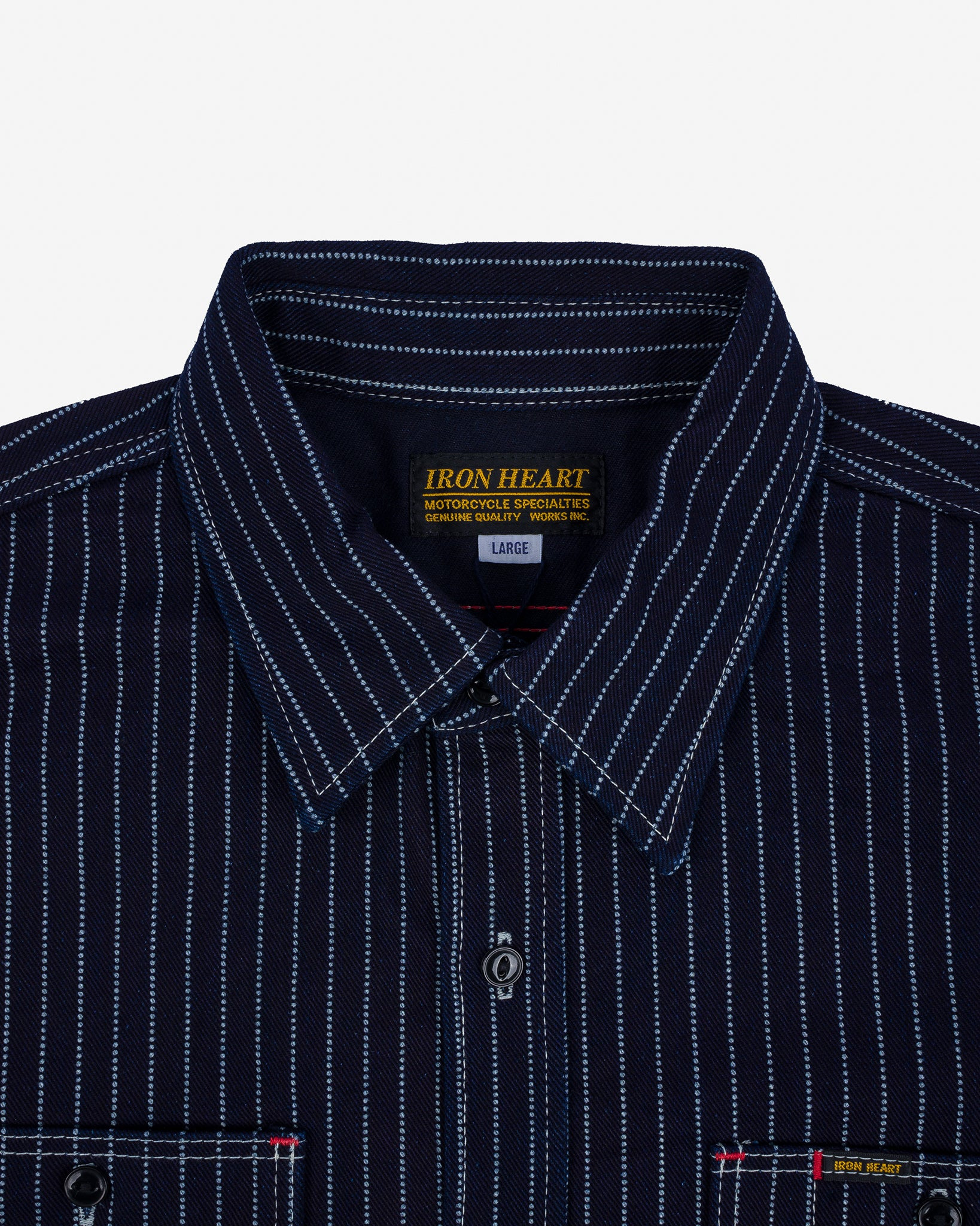 IHSH-266-IND 12oz Wabash Work Shirt - Indigo with Black Buttons - 7