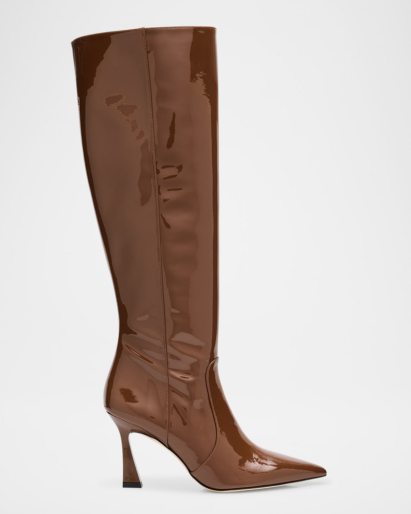 85mm Vinnie Patent Leather Knee-High Boots 1