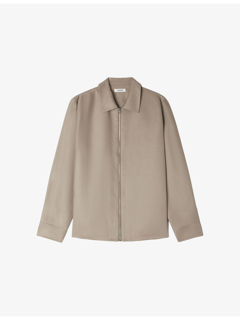Relaxed-Fit Zip-Up Woven Shirt 1
