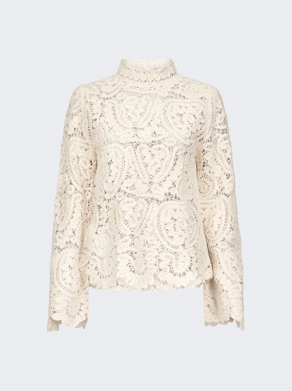 Wade Stand Collar Sweater Ivory - 1