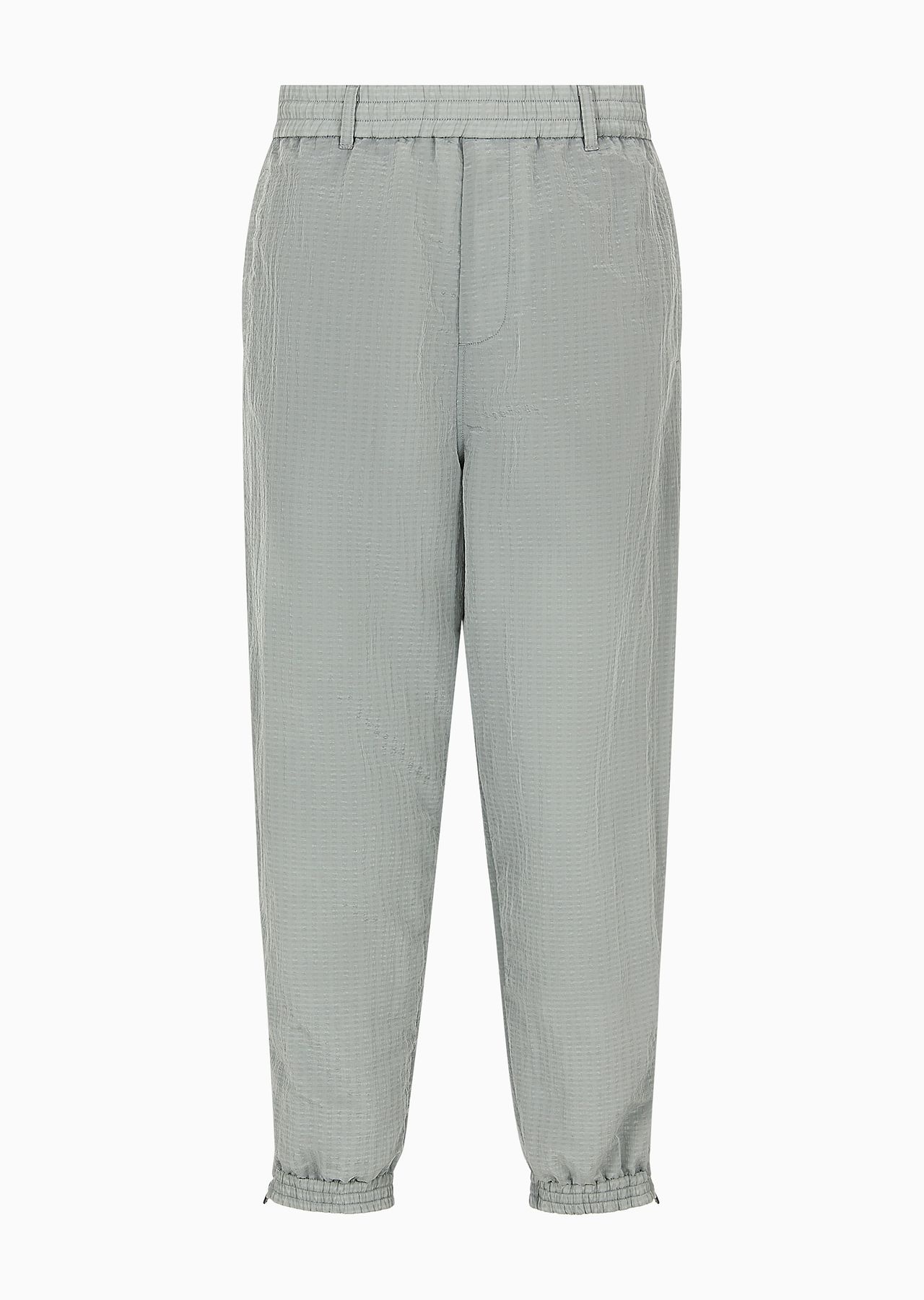 Light nylon seersucker trousers with stretch hem and zip - 1