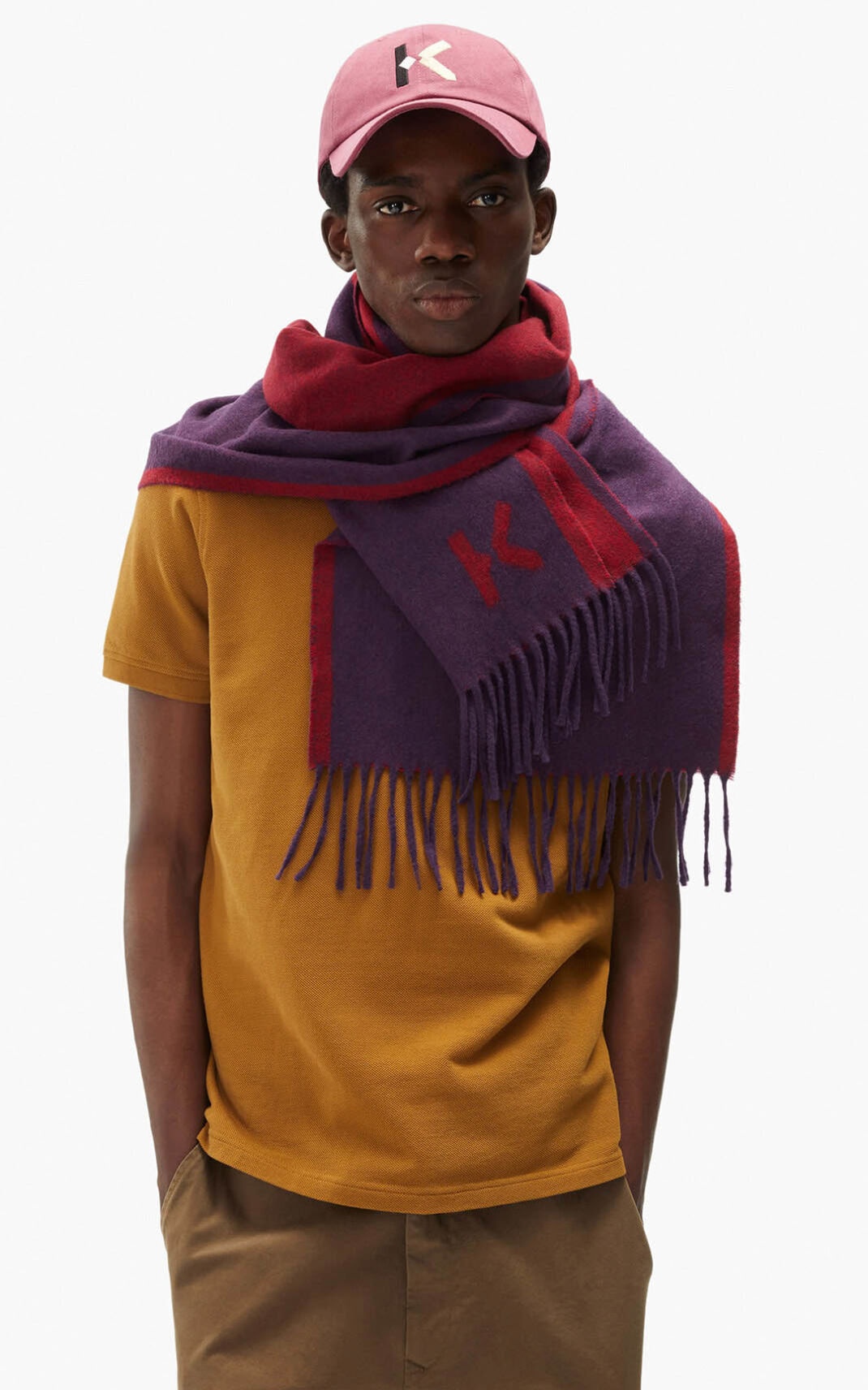 K Logo cashmere scarf 1