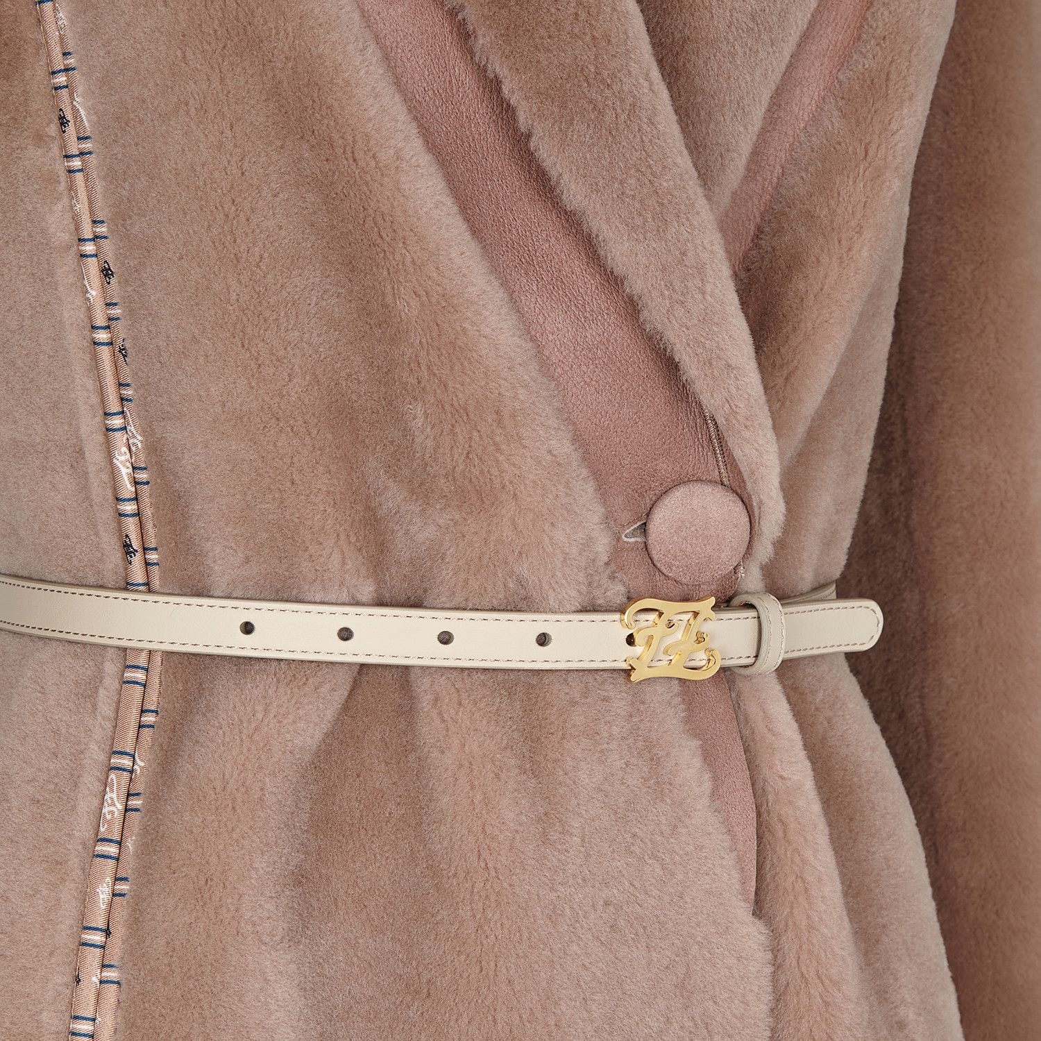 Beige shearling coat - 3