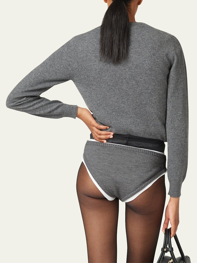 Miu Miu Intarsia Logo Cashmere Briefs outlook
