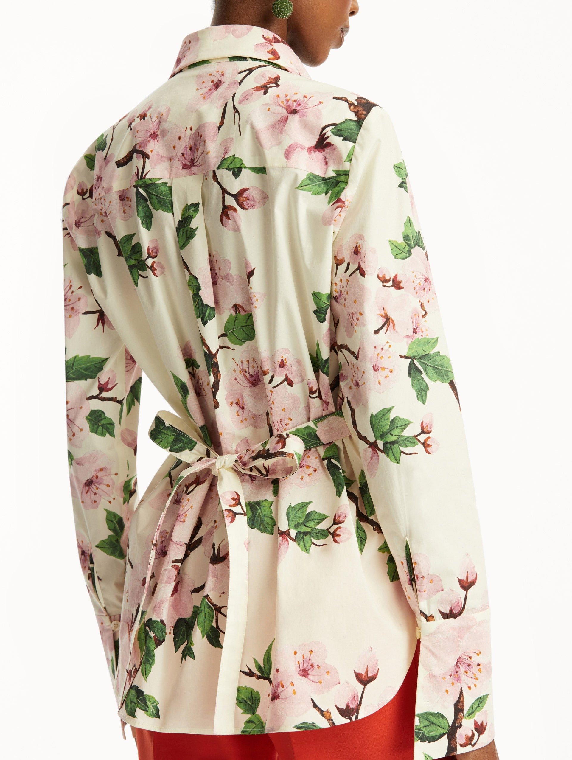 CHERRY BLOSSOM COTTON POPLIN BLOUSE - 6