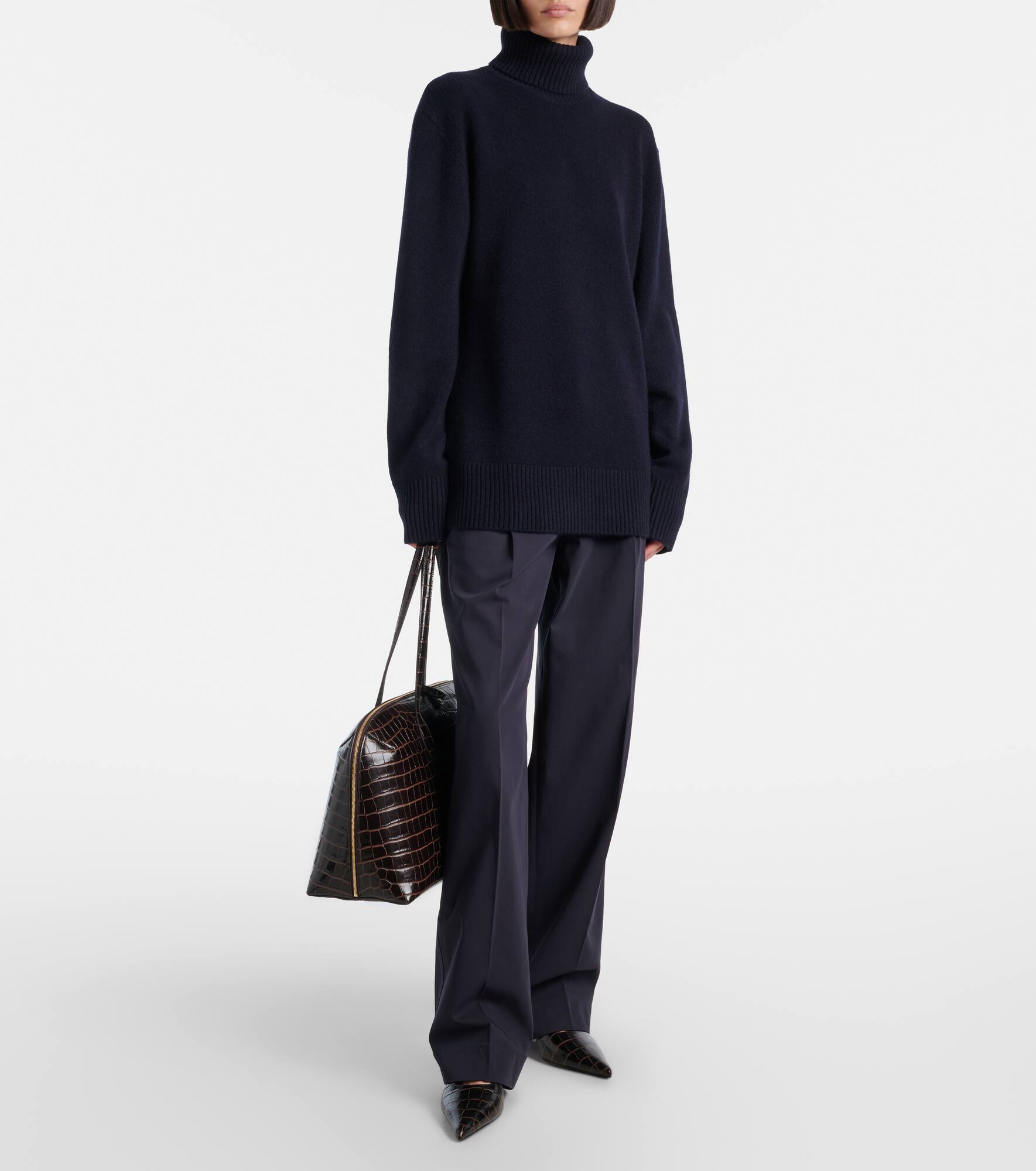 High-rise cotton straight pants - 2