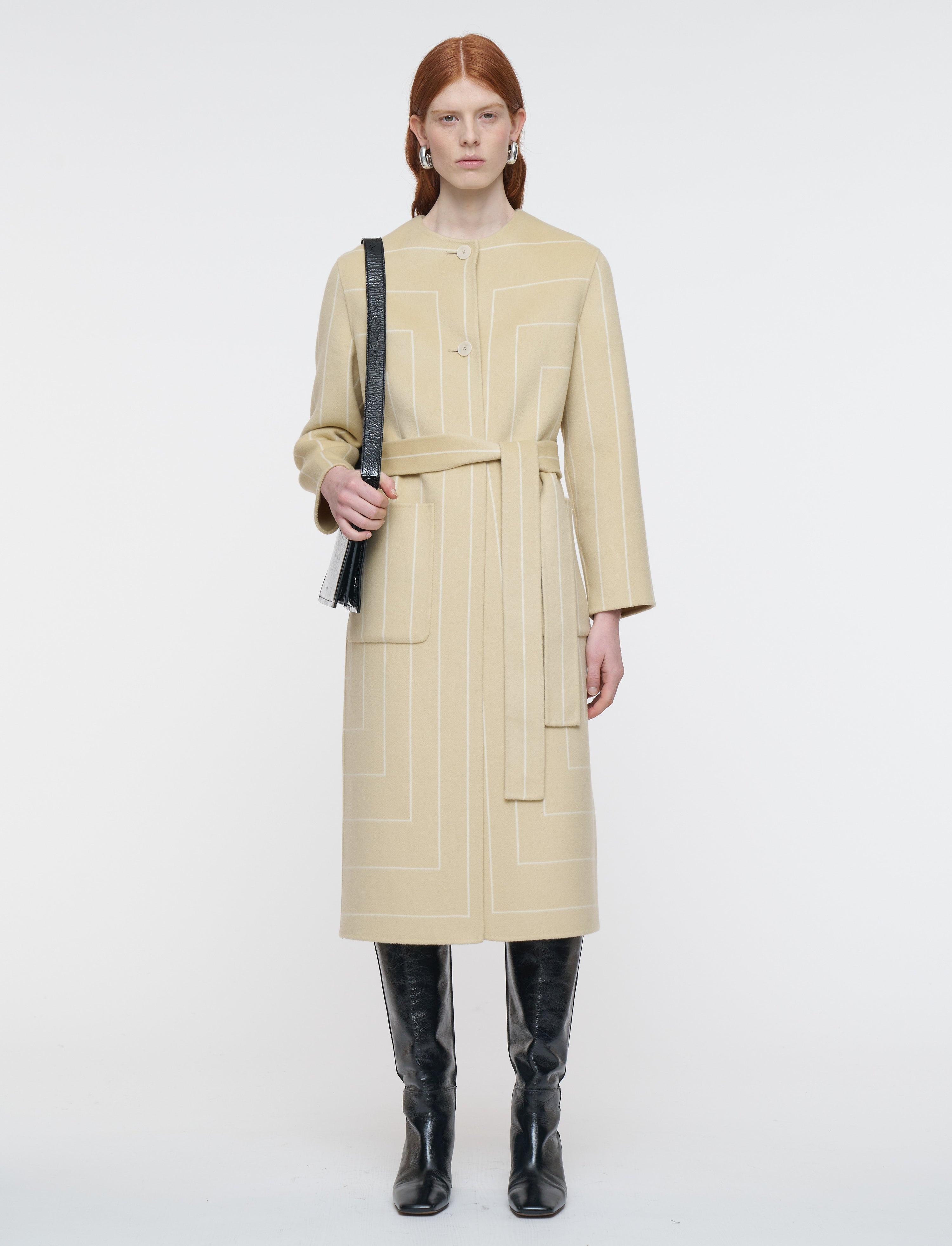 Scheffer Geometric Double Face Wool Coat - 6