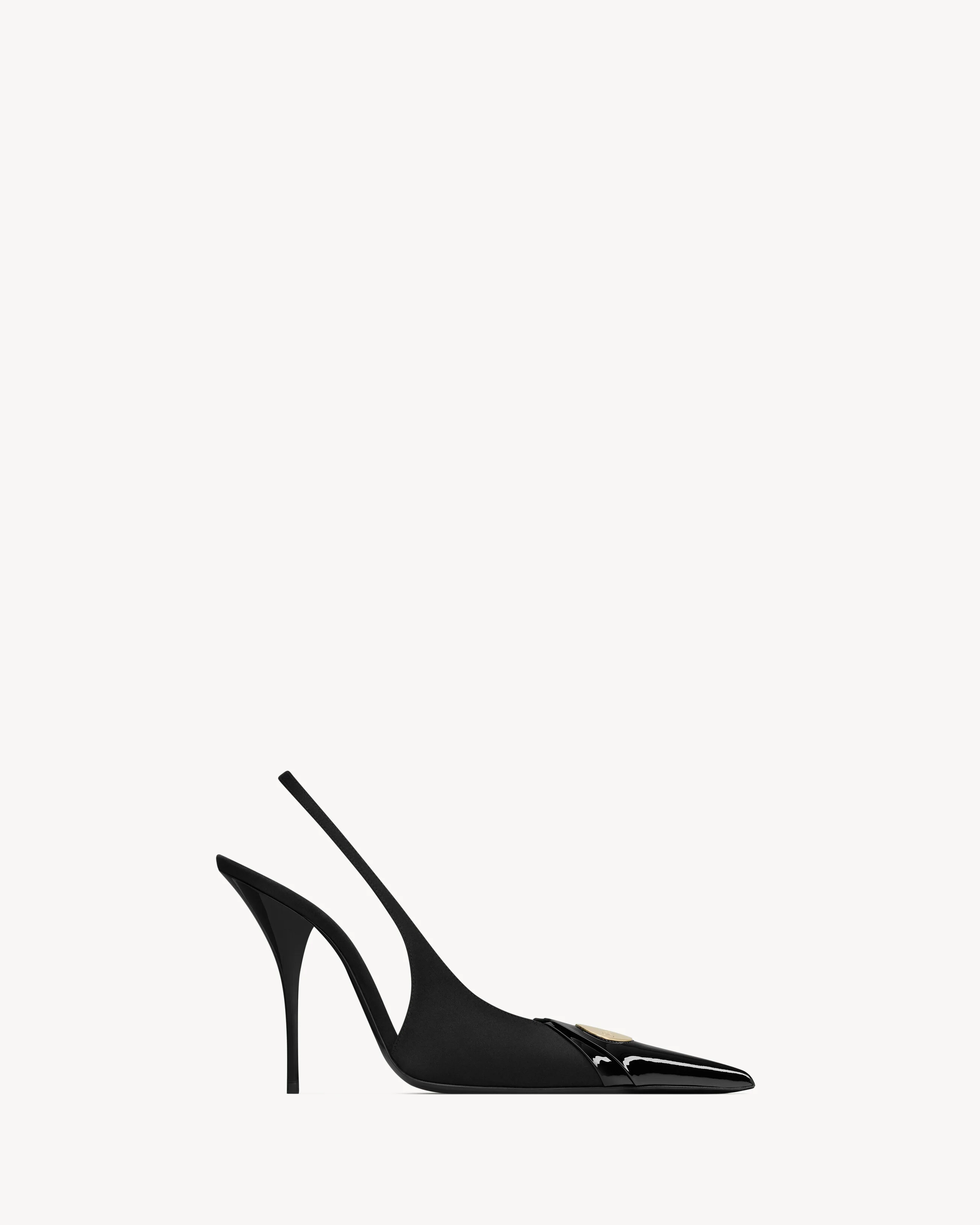 LOUIS SLINGBACK PUMPS IN PATENT LEATHER AND SATIN - 1