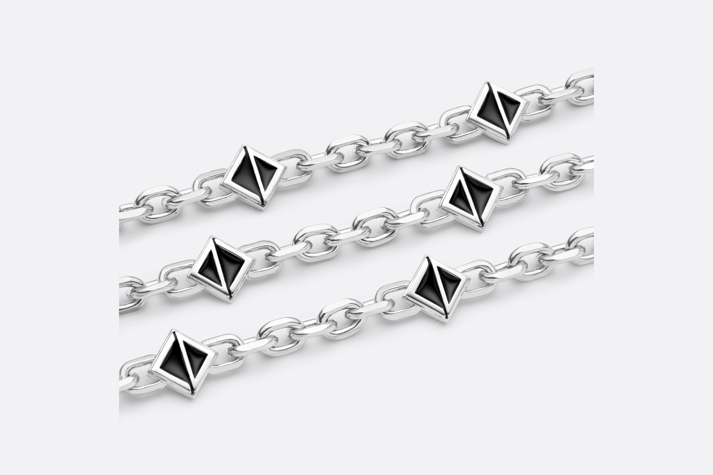 CD Diamond Thin Chain Link Necklace - 3