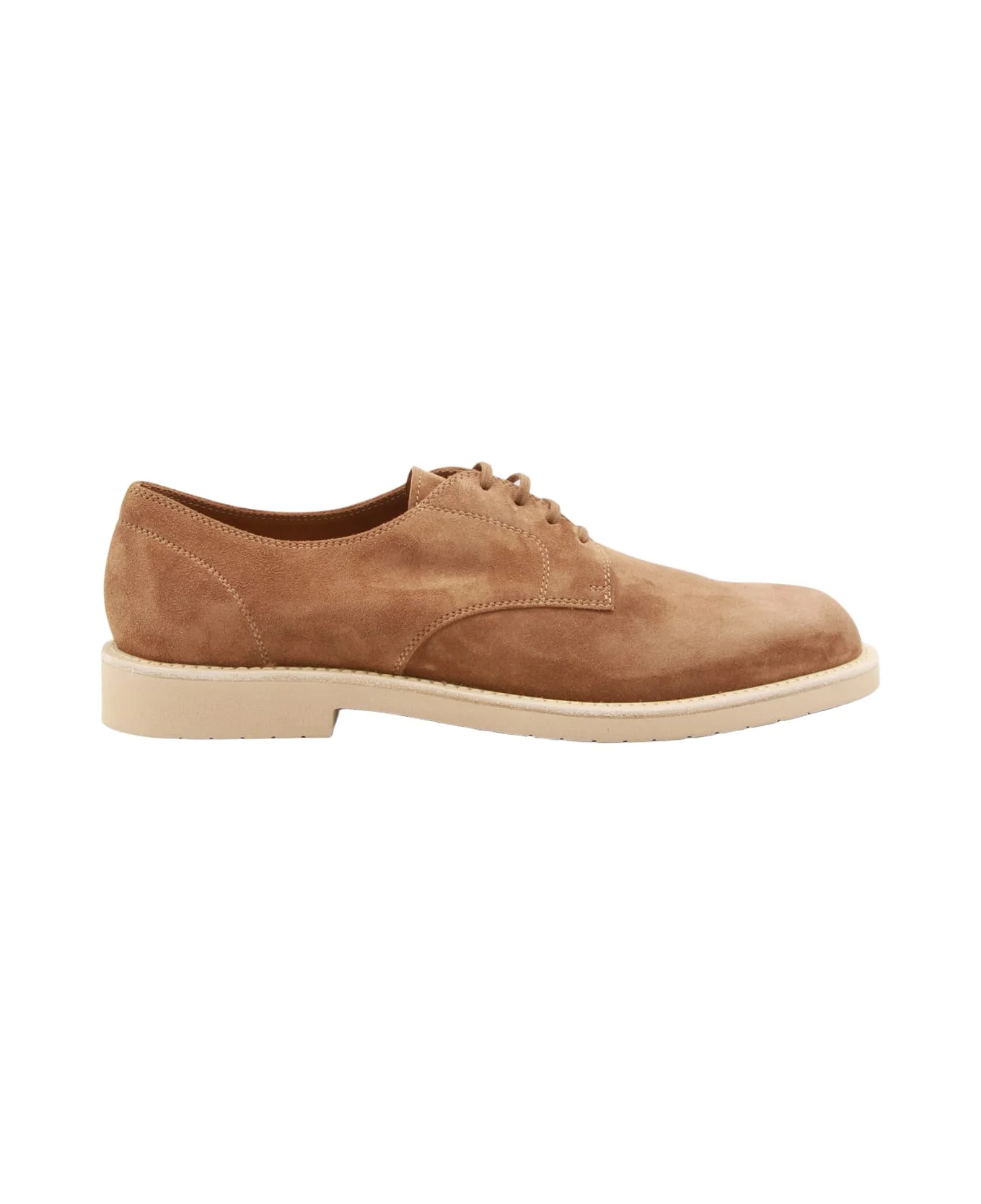 Brown Leather Lace Up Shoes - 1