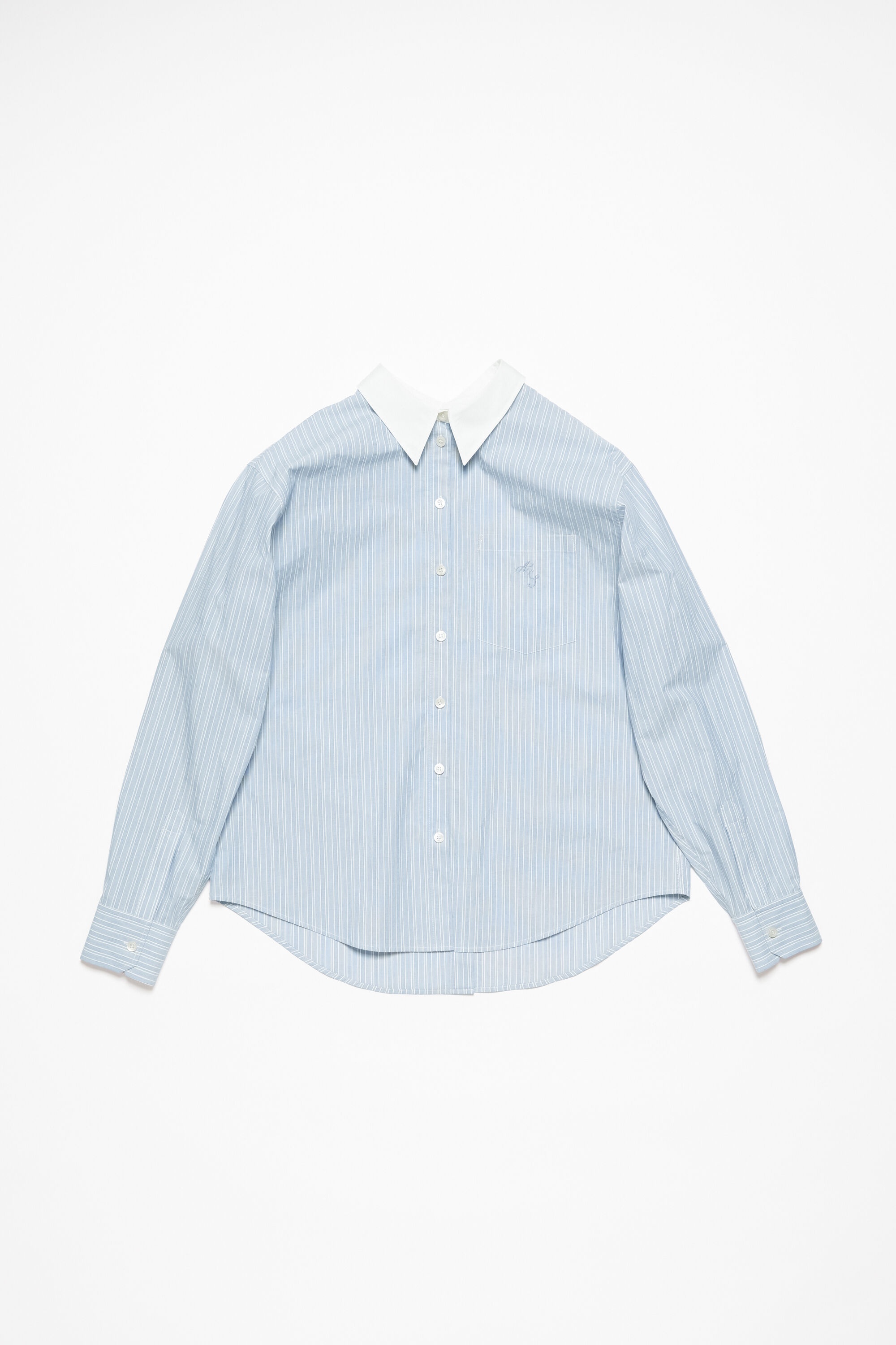 Stripe button-up shirt - Blue/white - 6