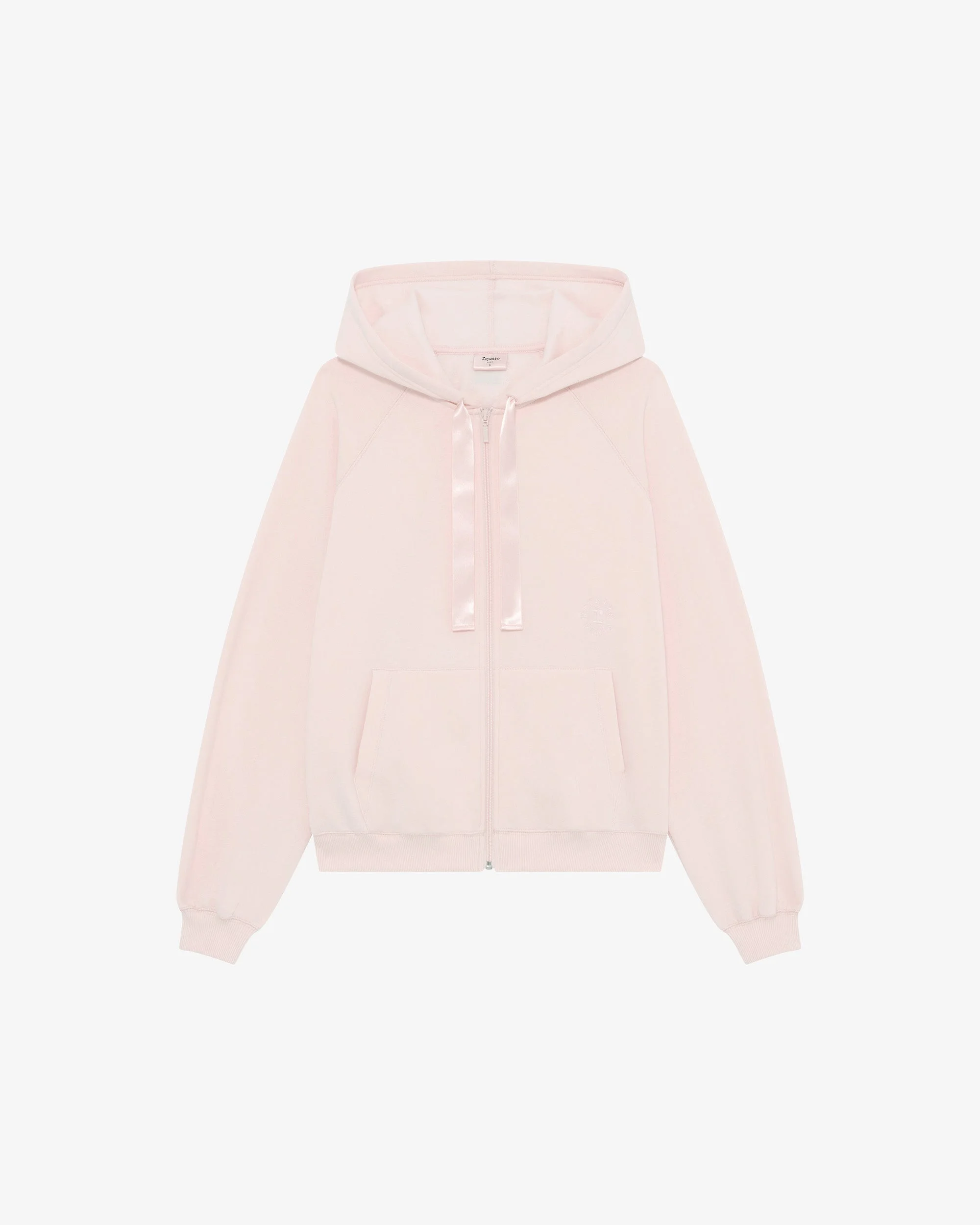 Zipped hoodie with satin stripe - 1