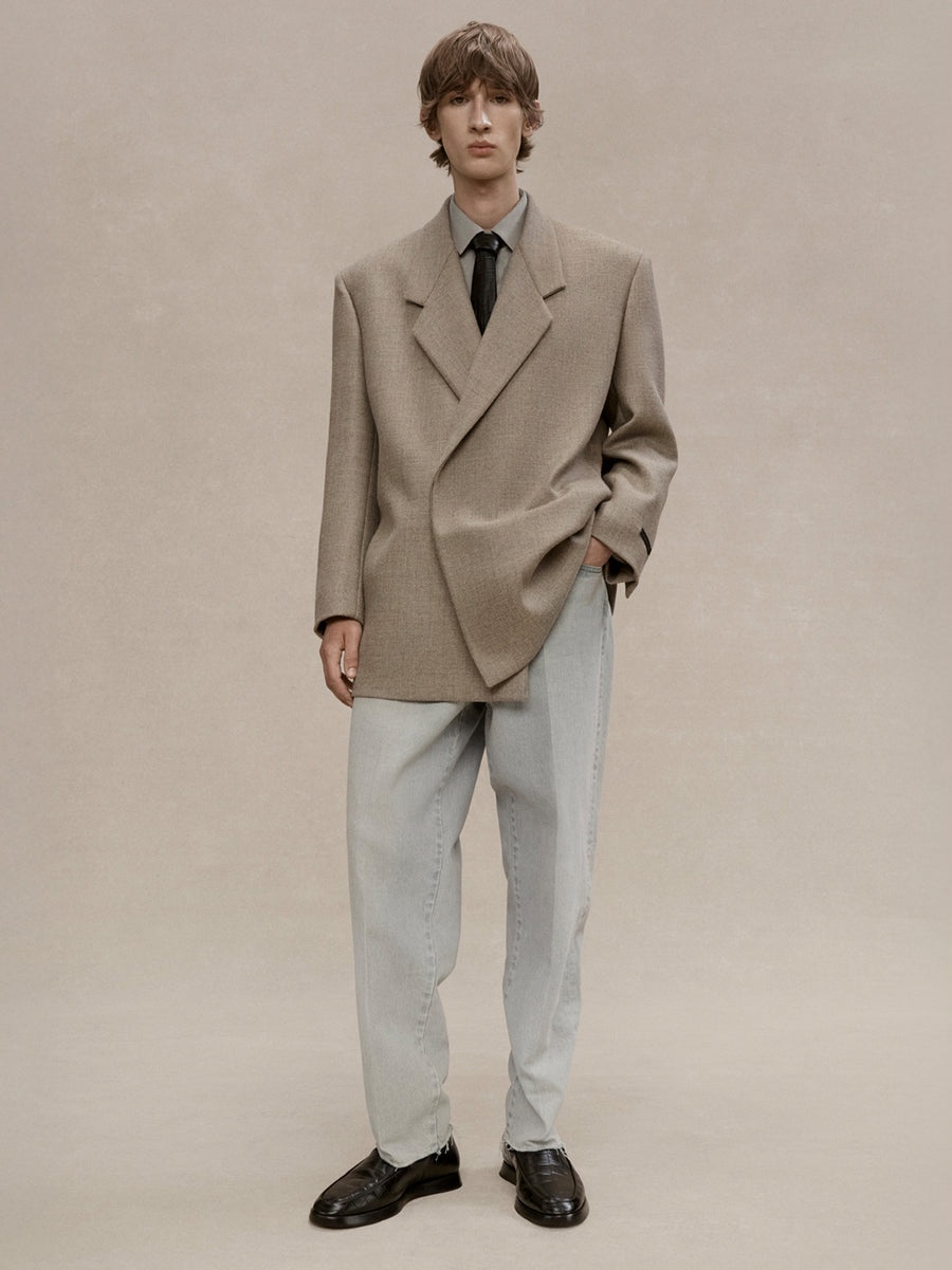 Heavy Wool Twill Relaxed Blazer - 5