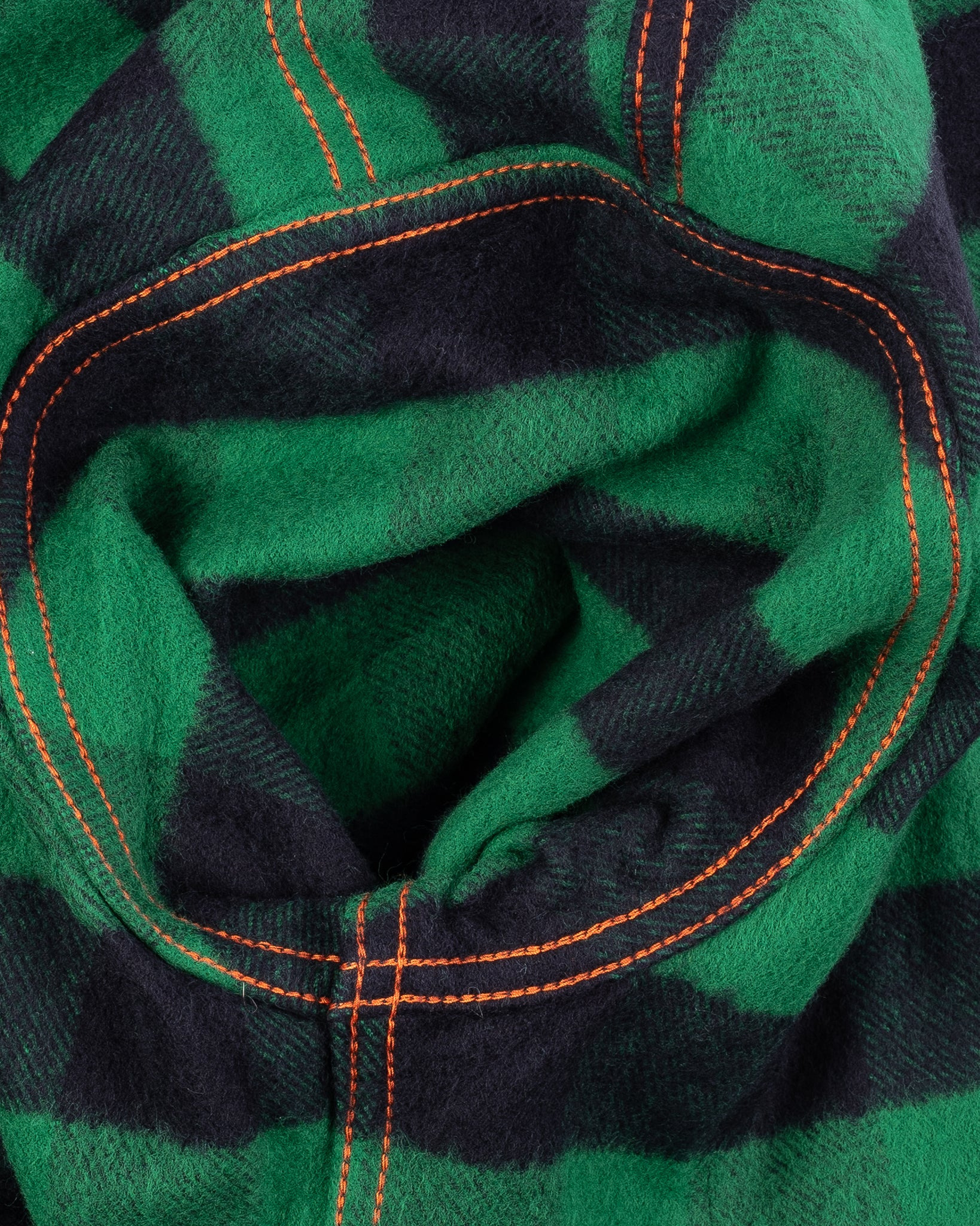 IHSH-244-GRN Ultra Heavy Flannel Buffalo Check Work Shirt - Green/Black - 14