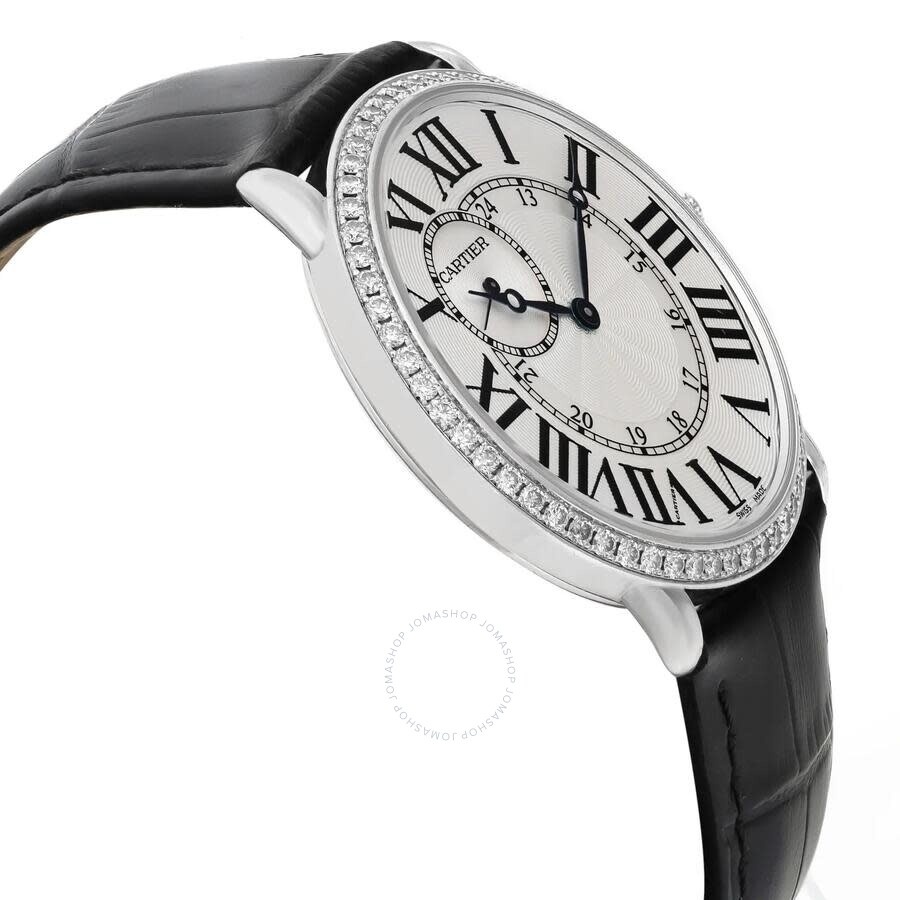 Pre-owned Cartier Ronde Louis Cartier GMT Diamond Silver Dial Men's Watch WR007002 - 4