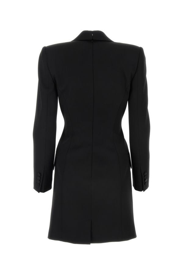 Alexander Mcqueen Woman Black Wool Mini Dress - 2