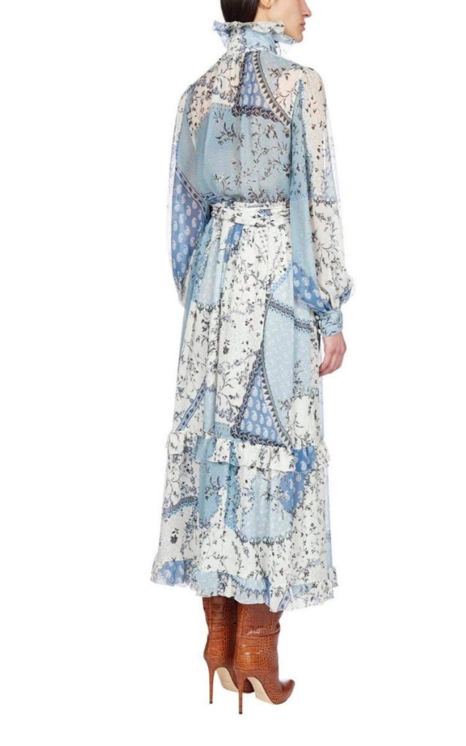 Chio Ruffled Floral-Print Silk-Chiffon Dress - 4