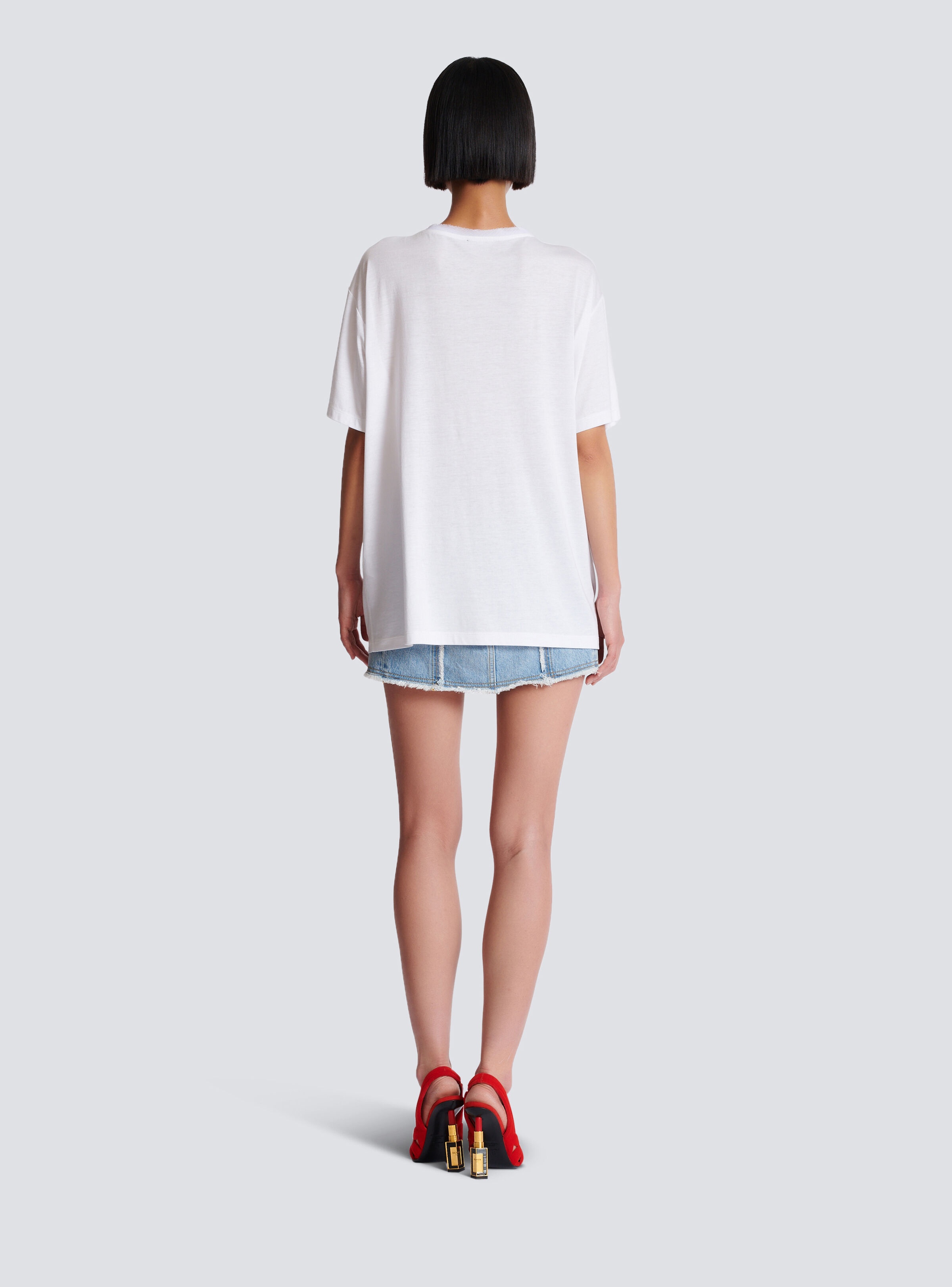 Printed Balmain Beauty T-shirt with patches - 4