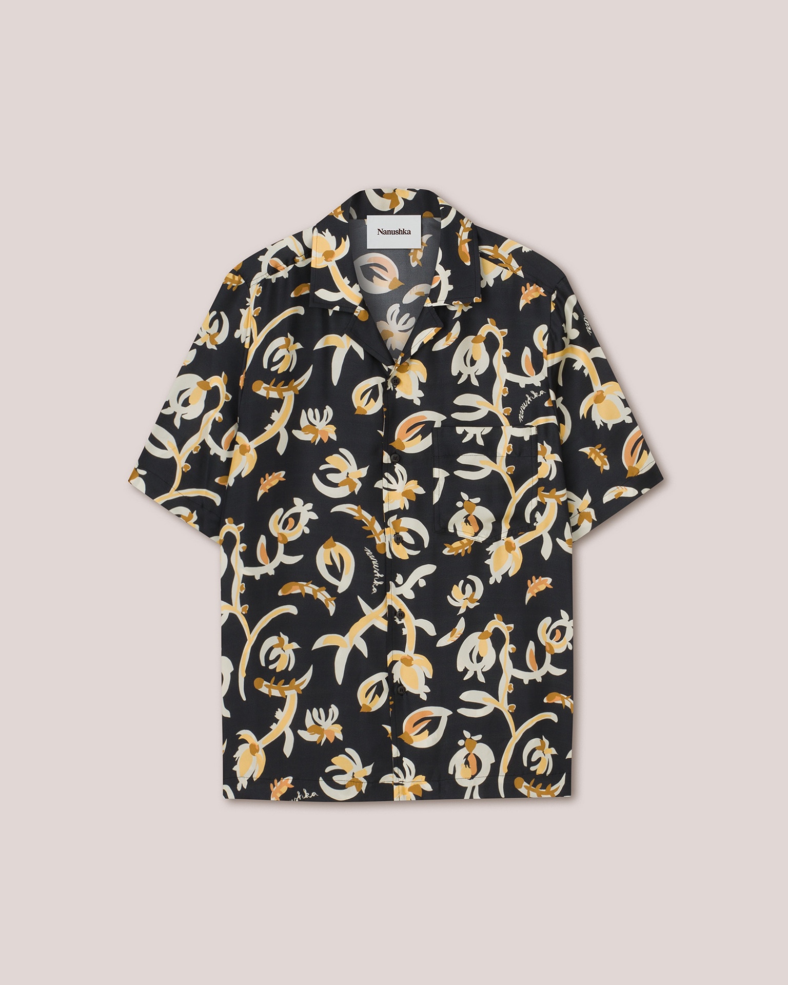 BODIL - Short sleeve shirt - Floral black - 1