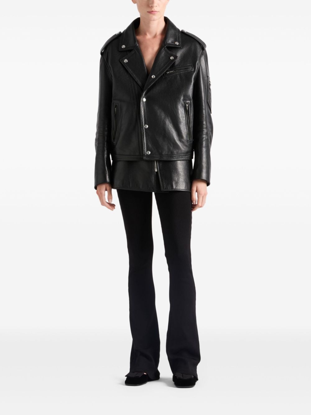 leather biker jacket - 2