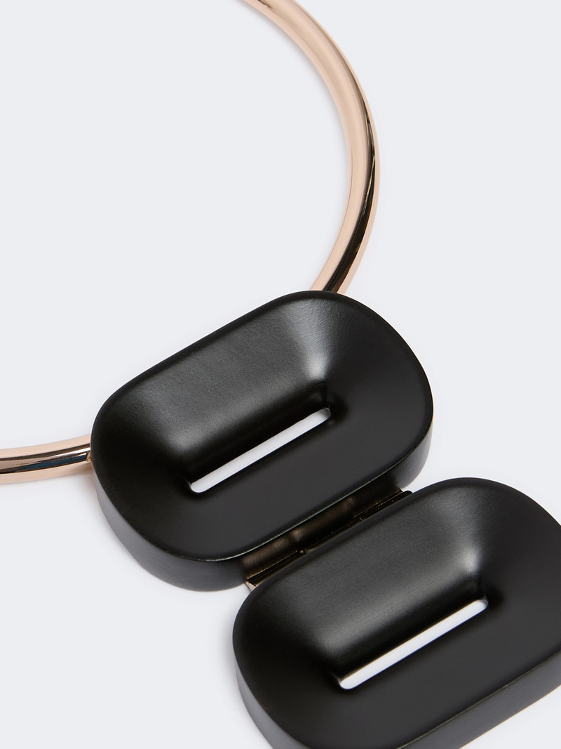 Max Mara Choker necklace in metal and ebony - COFFEE outlook