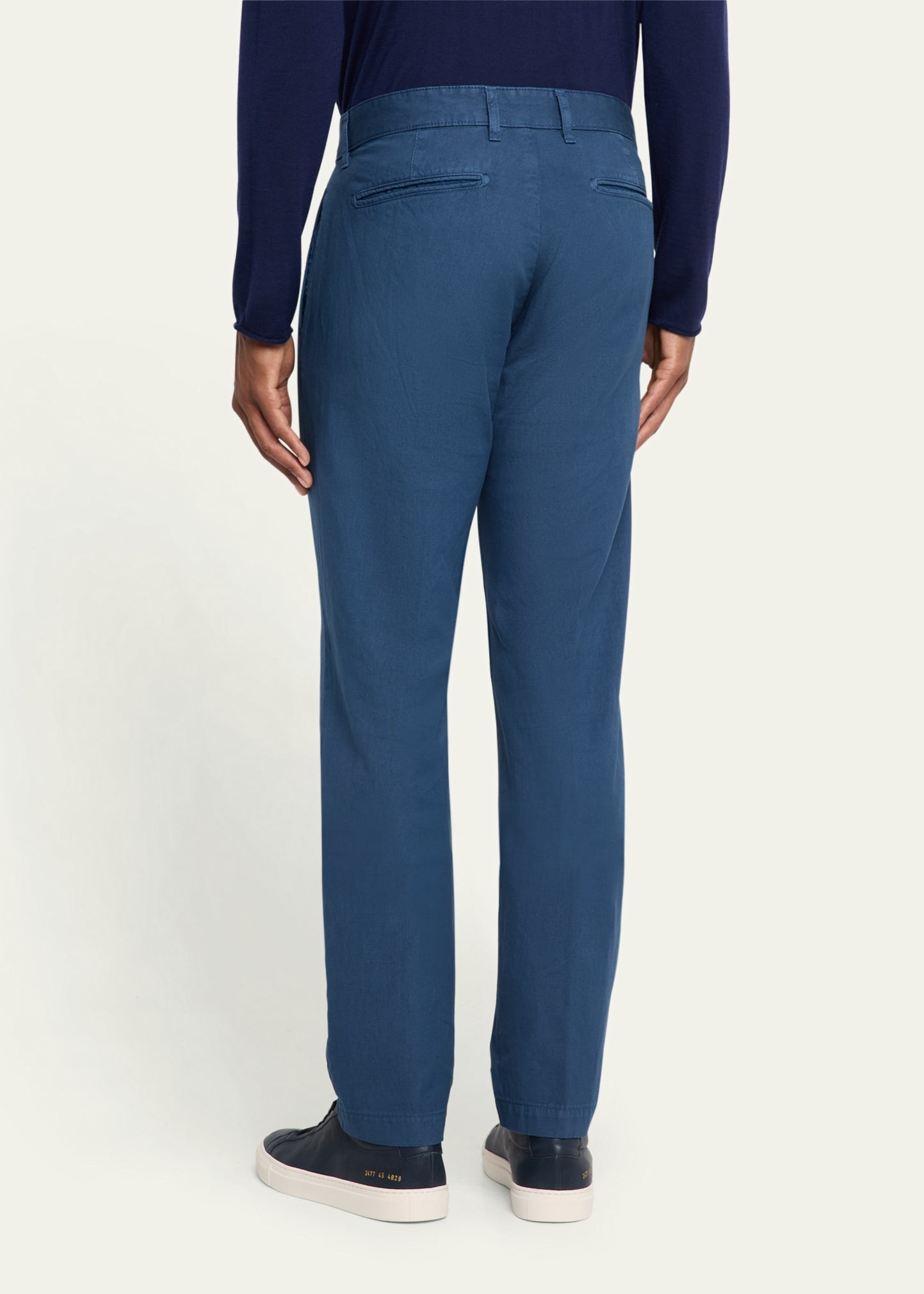 Men's Cotton-Linen Flat-Front Trousers - 3
