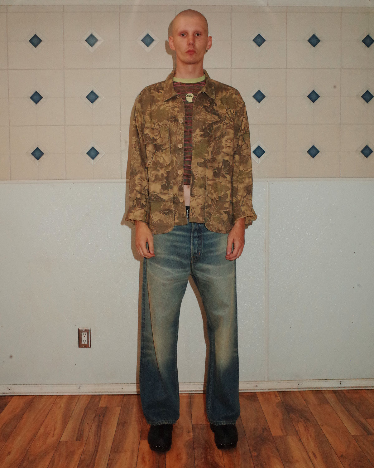 Twill Military Shirt Jacket - Leaf Camo - 2