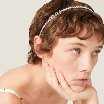 Miu Miu Rigid crystal headband outlook