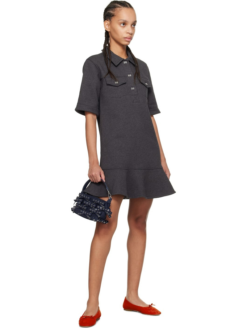 GANNI Gray Heavy Fleece Minidress outlook