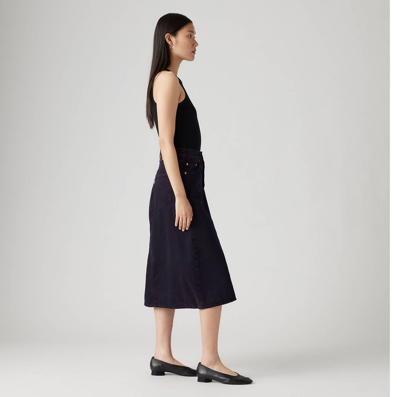 HIGH RISE A-LINE DECONSTRUCTED SKIRT - 6