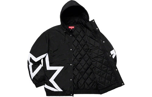 Supreme SS19 Stars Puffy Jacket Black Back Large logo Pattern Unisex SUP-SS19-339 - 3