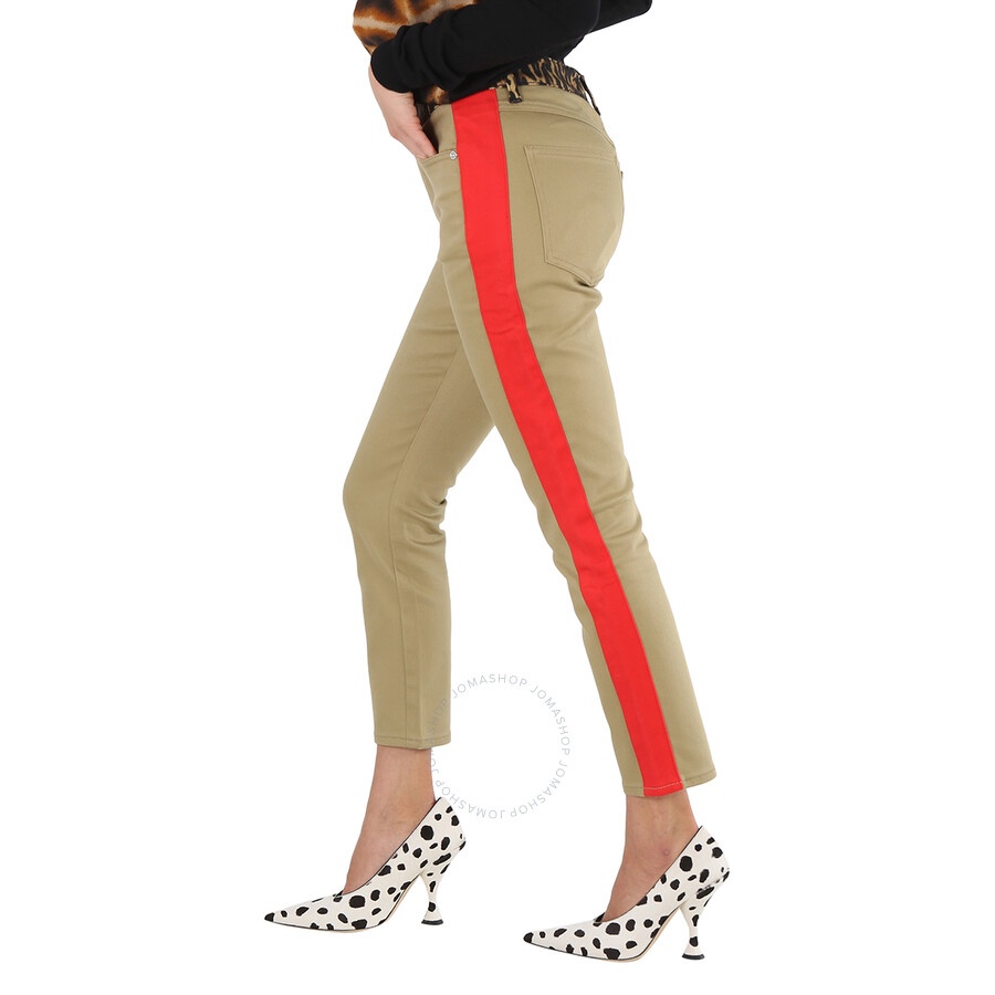 Burberry Ladies Rich Olive Skinny Fit Leopard Print Japanese Jeans - 4