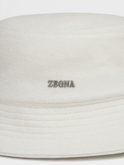 ZEGNA DUST WHITE COTTON AND SILK BUCKET HAT outlook