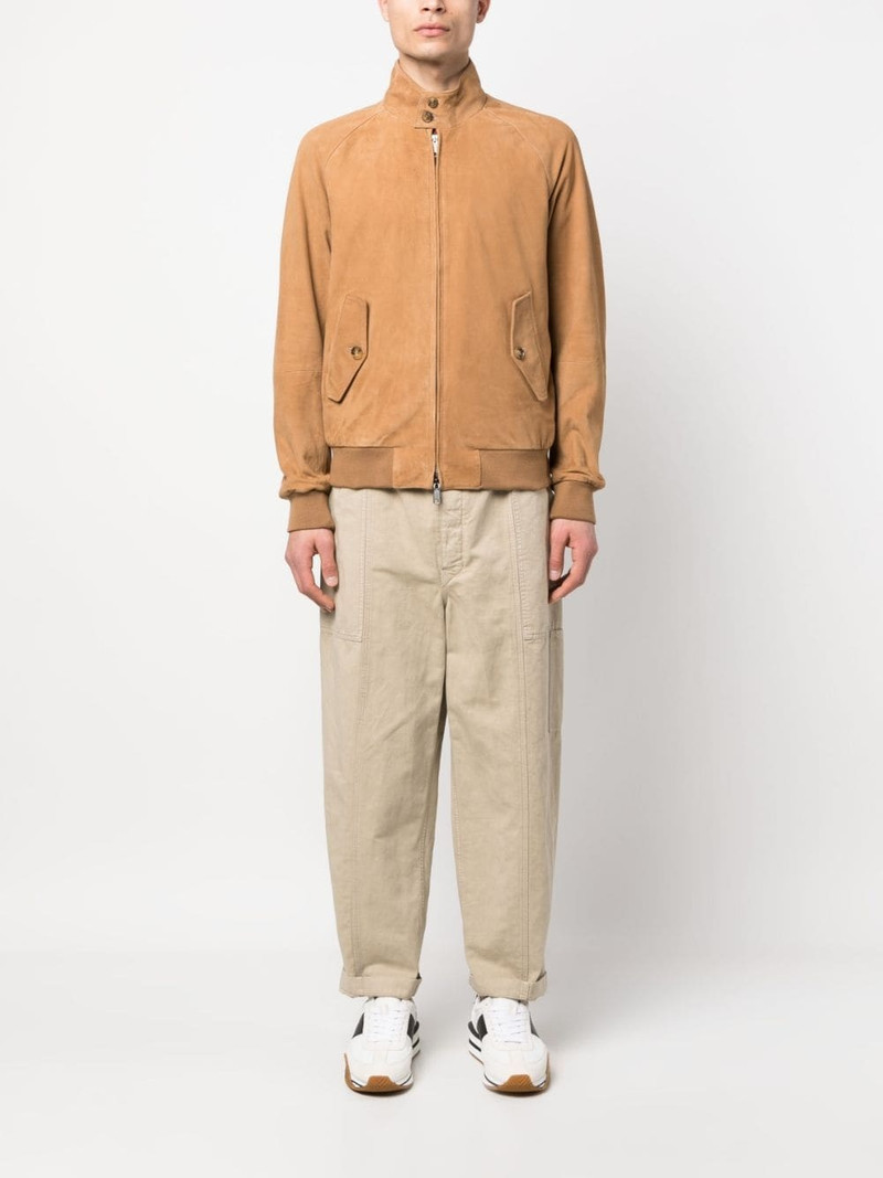 Baracuta zip-up suede leather jacket outlook