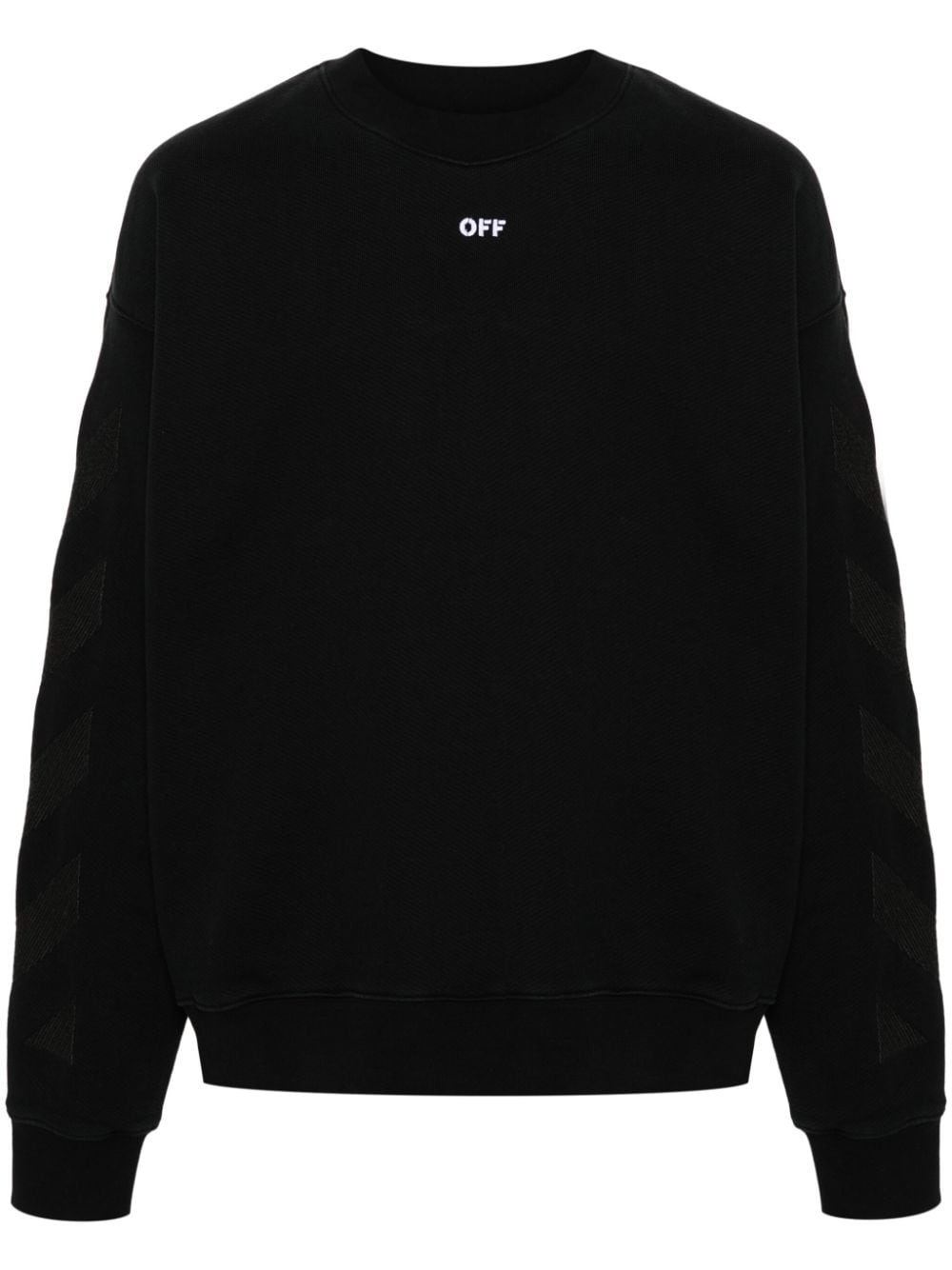 Diag-stripe cotton sweatshirt - 1